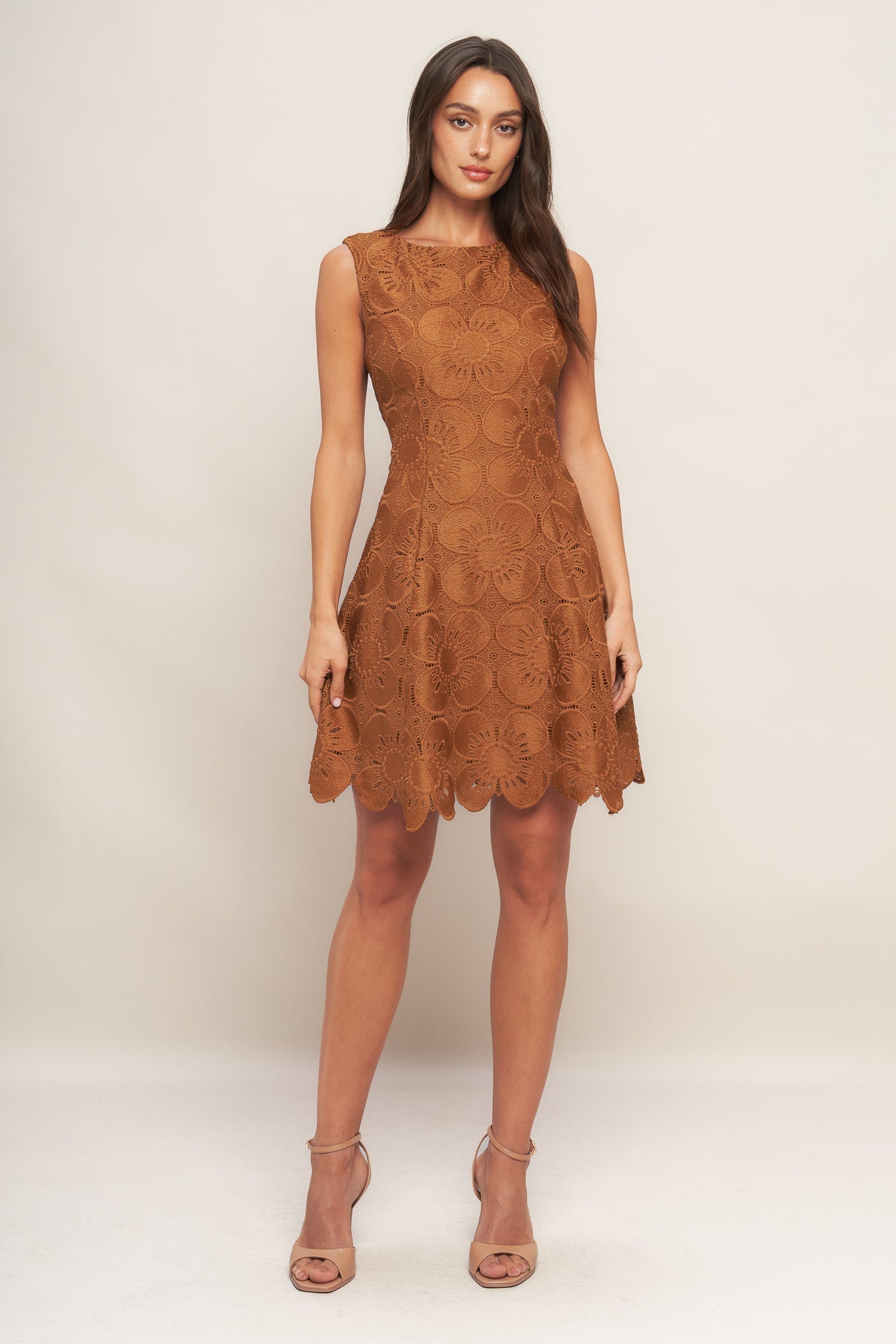 AUTUMN BLOOM WOVEN LACE MINI DRESS Flying Tomato
