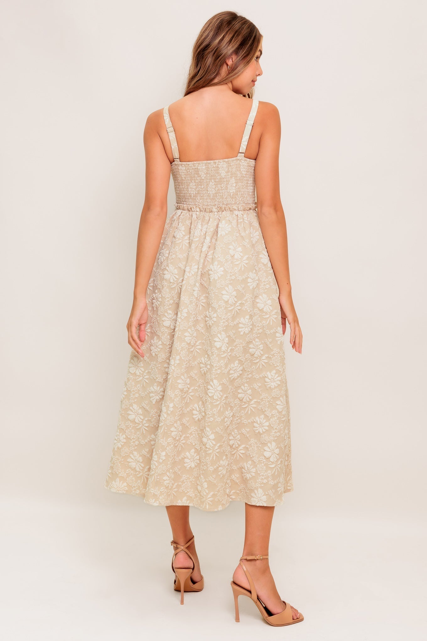 SOFT SUNSET STORY WOVEN MIDI DRESS Flying Tomato