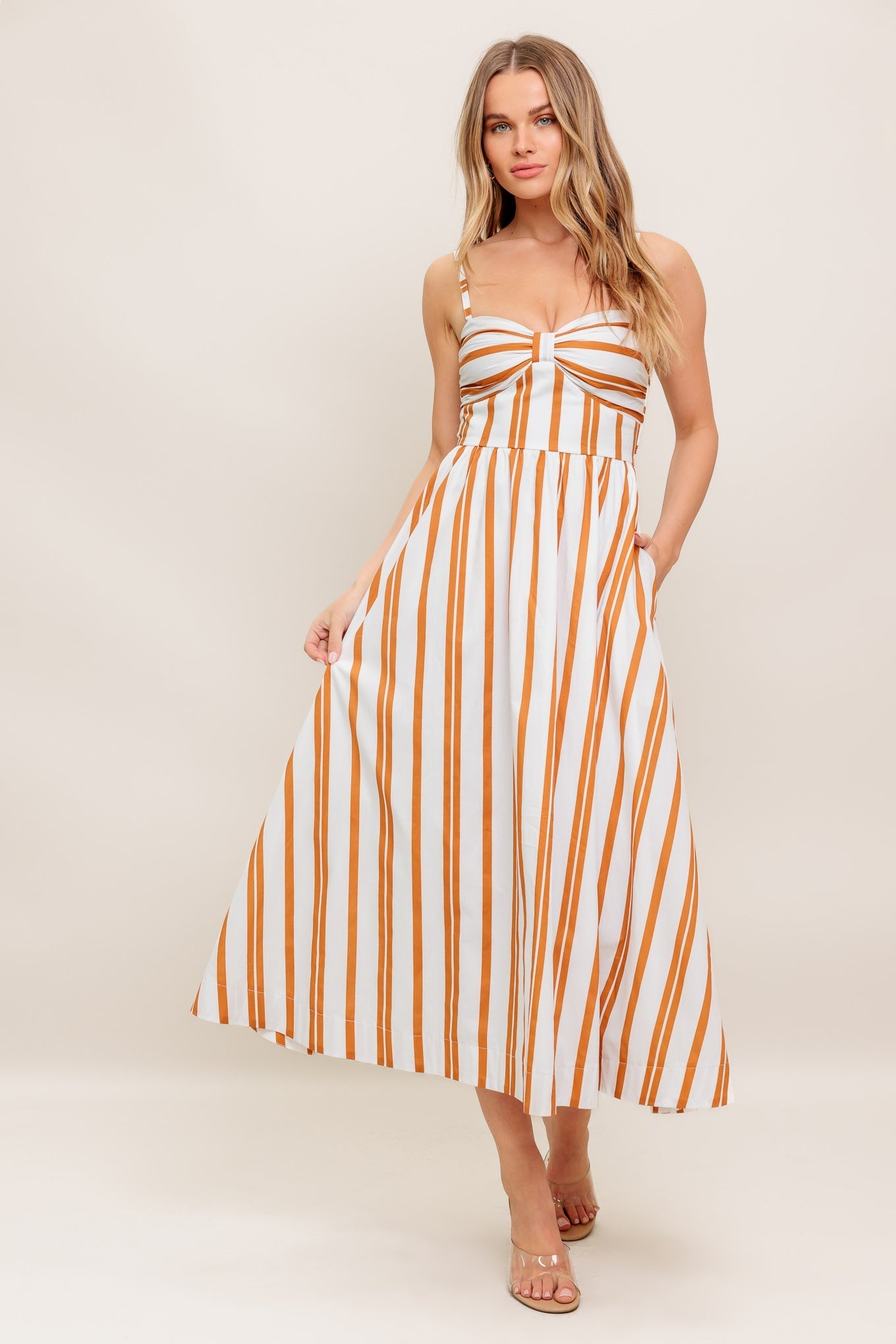 MARIGOLD MOTION WOVEN MIDI DRESS Flying Tomato
