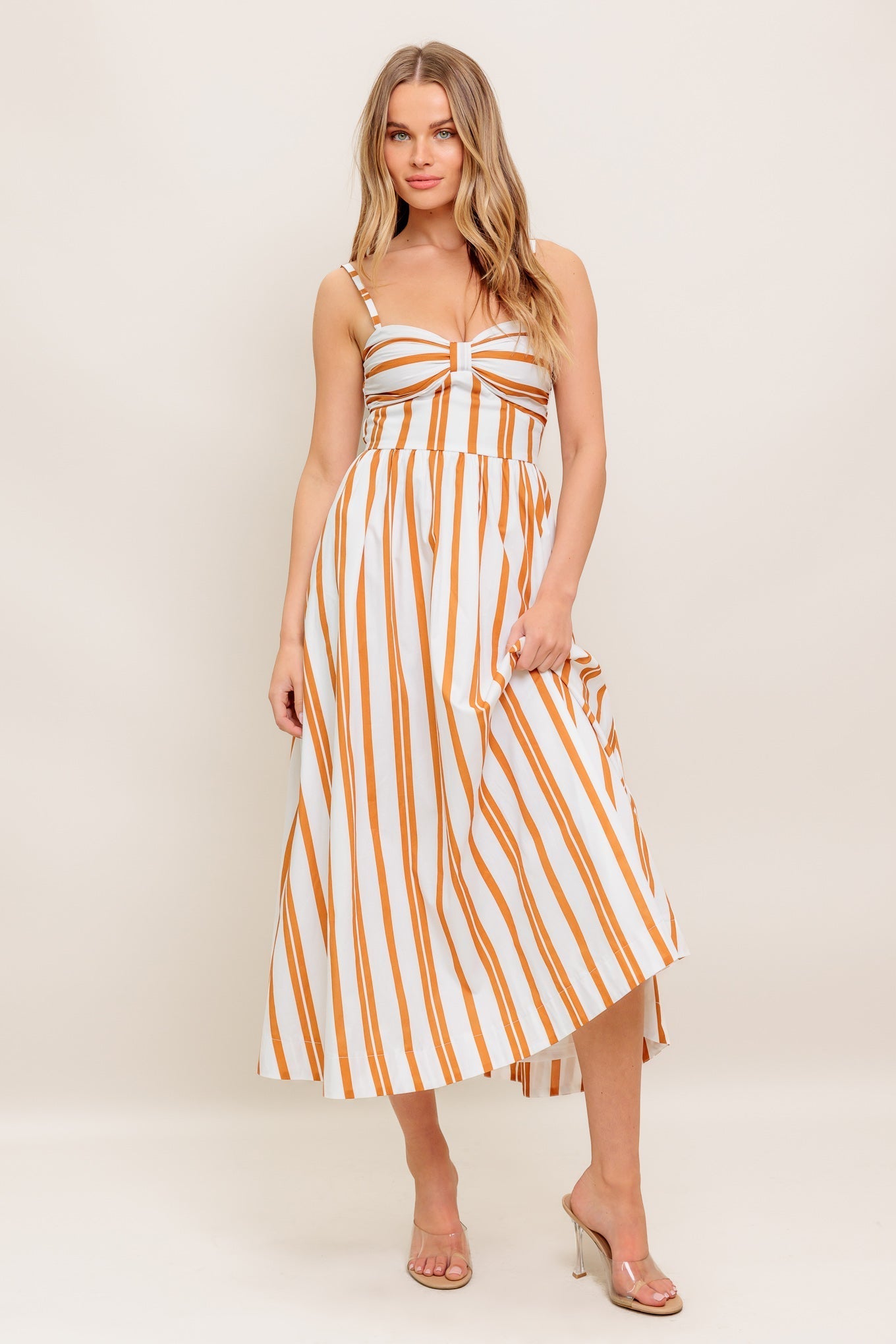 MARIGOLD MOTION WOVEN MIDI DRESS Flying Tomato