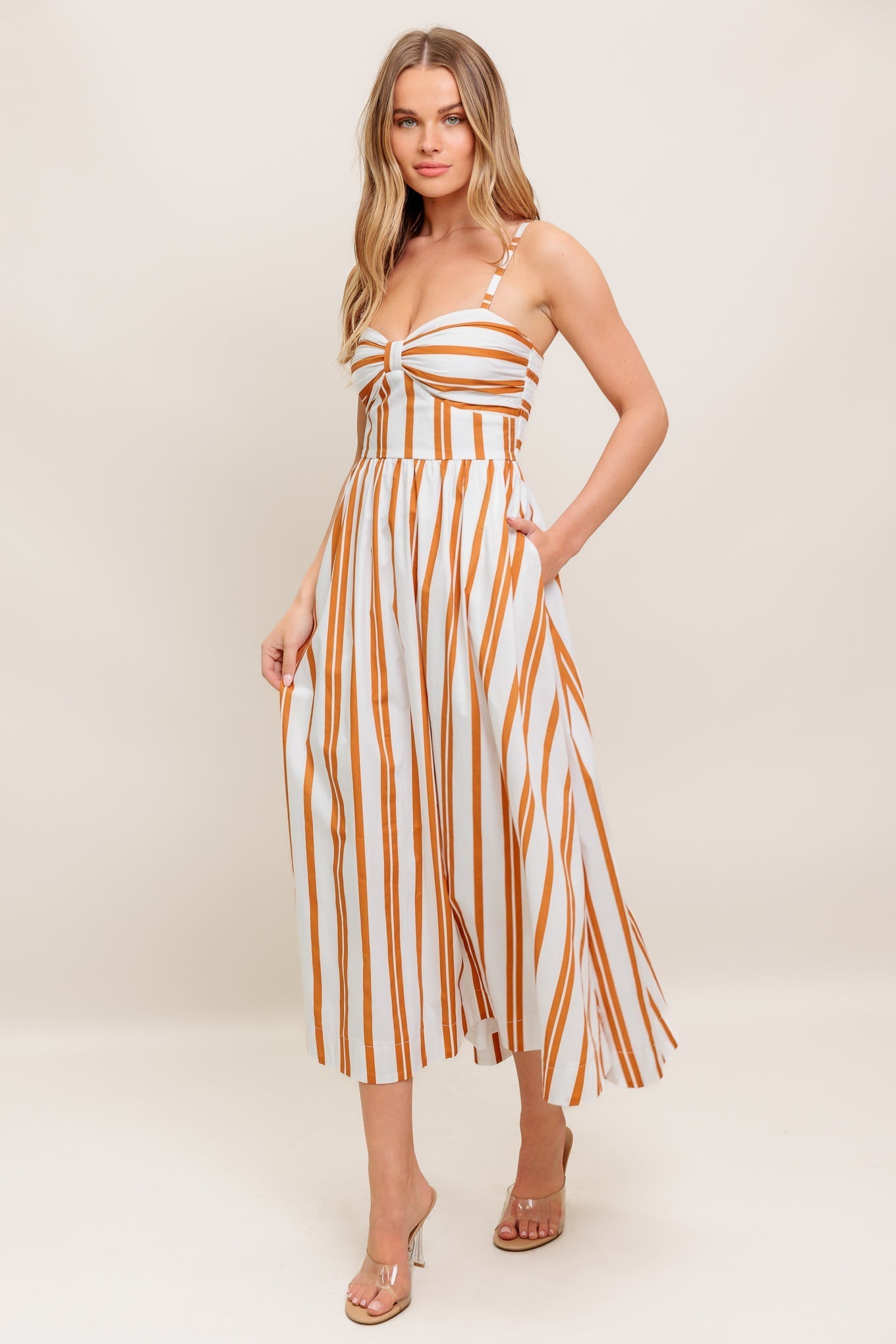 MARIGOLD MOTION WOVEN MIDI DRESS Flying Tomato