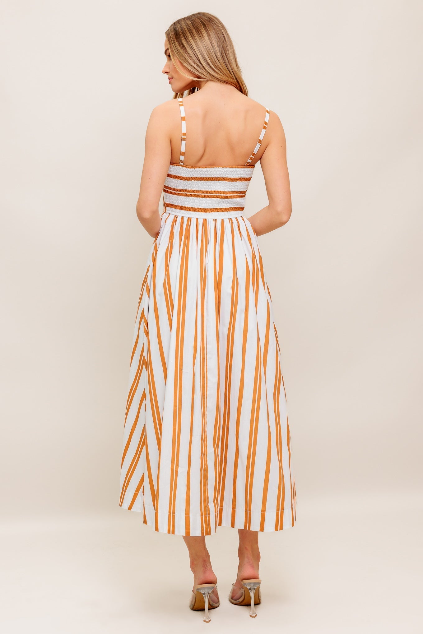 MARIGOLD MOTION WOVEN MIDI DRESS Flying Tomato