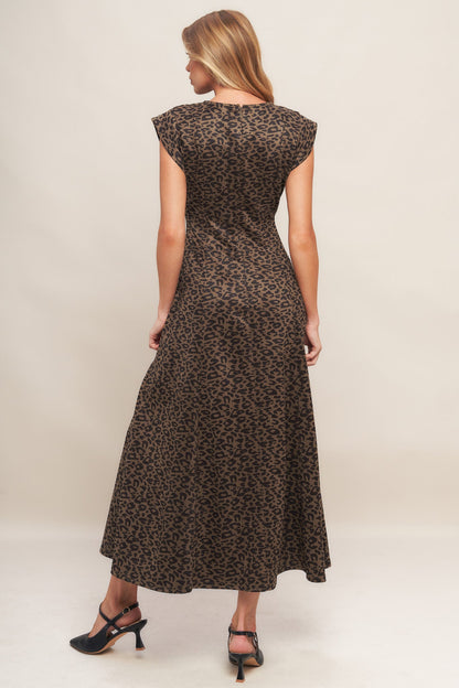 URBAN JUNGLE GLAM SUEDED KNIT MIDI DRESS