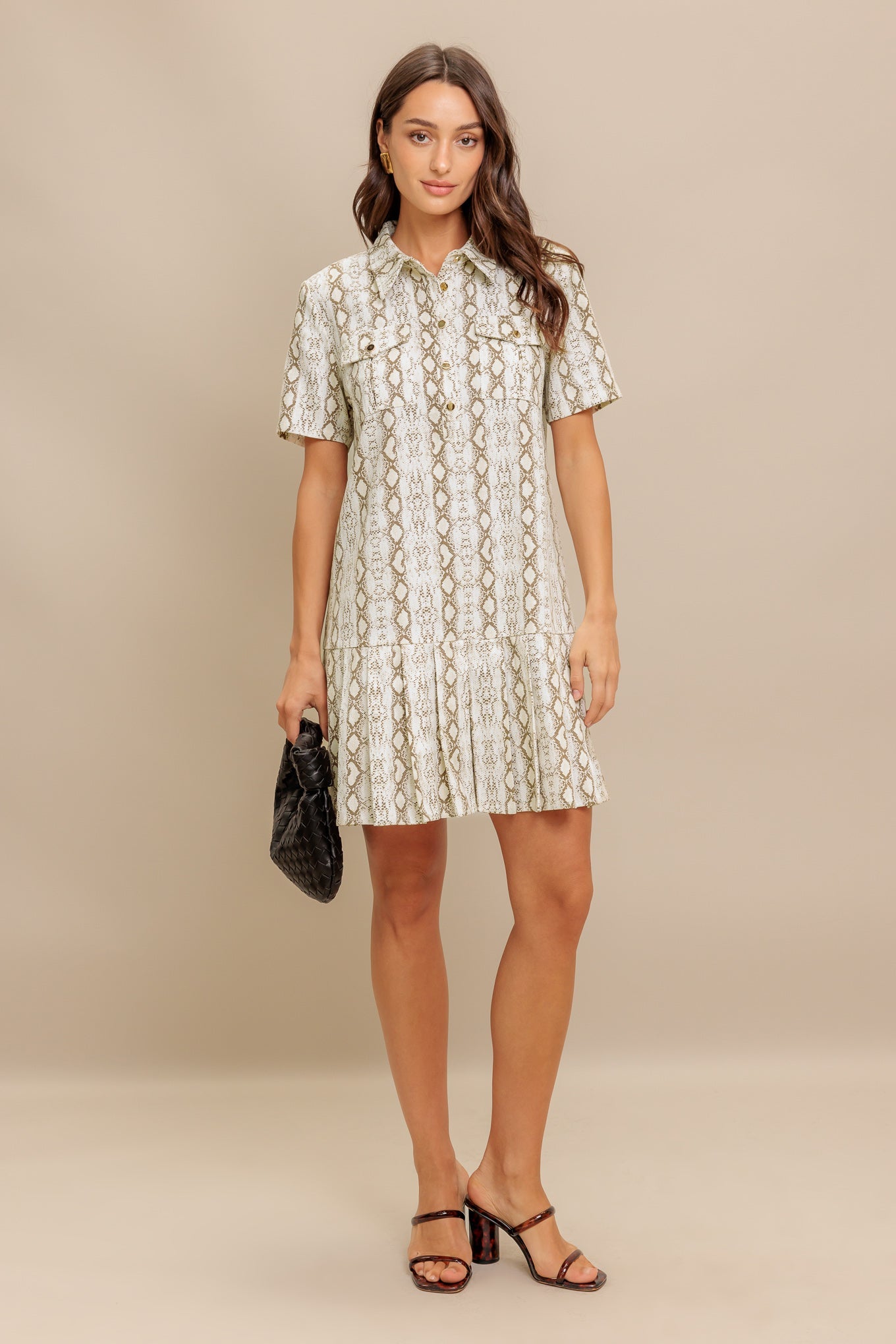 CHIC PYTHON WOVEN MINI DRESS Flying Tomato