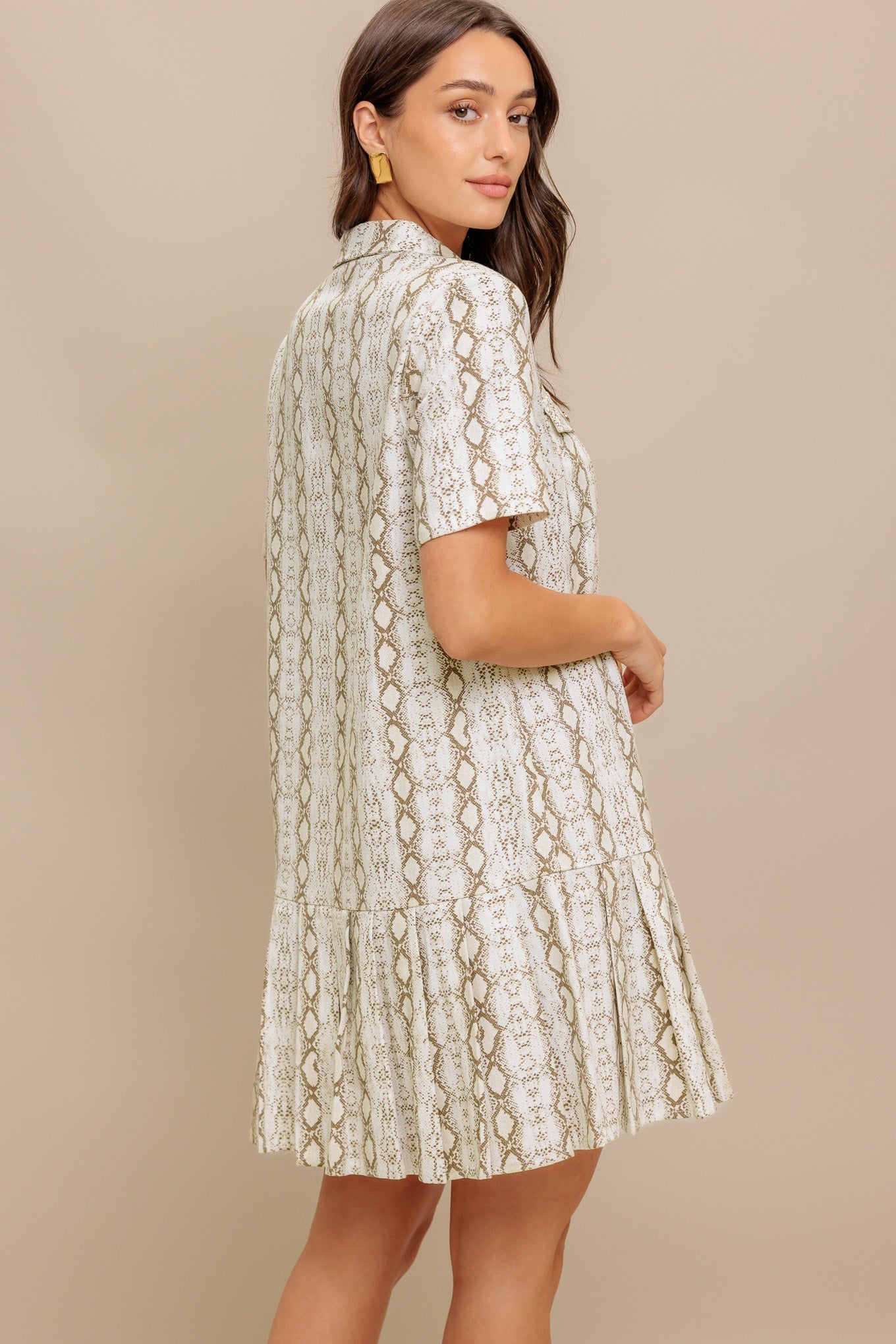 CHIC PYTHON WOVEN MINI DRESS Flying Tomato