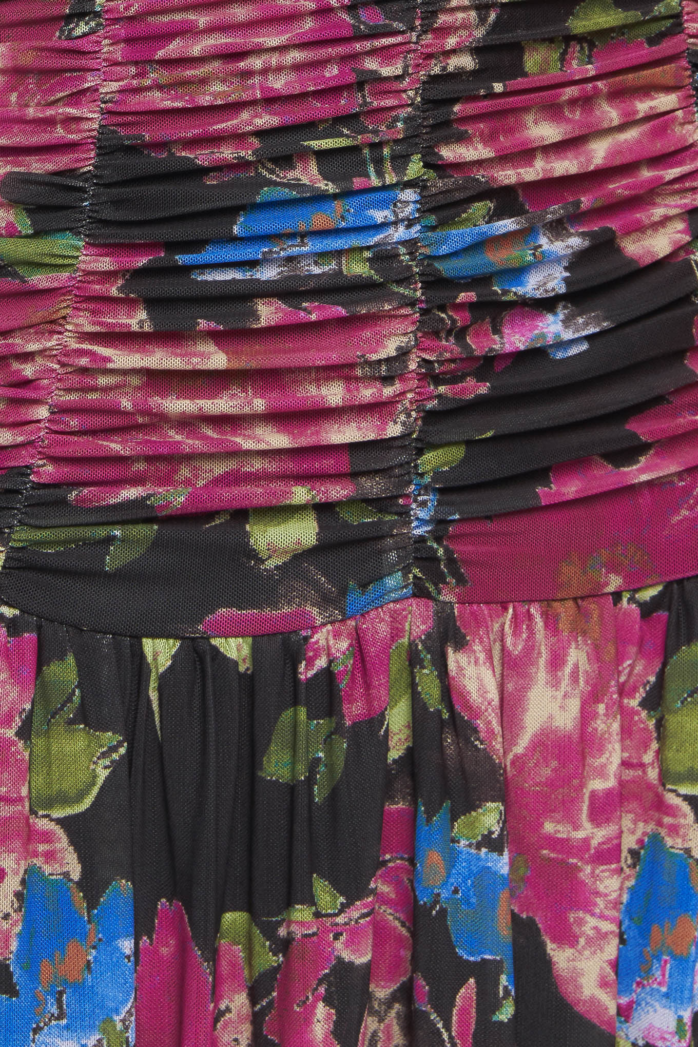 NIGHT FLORIST POWER MESH MAXI DRESS Flying Tomato