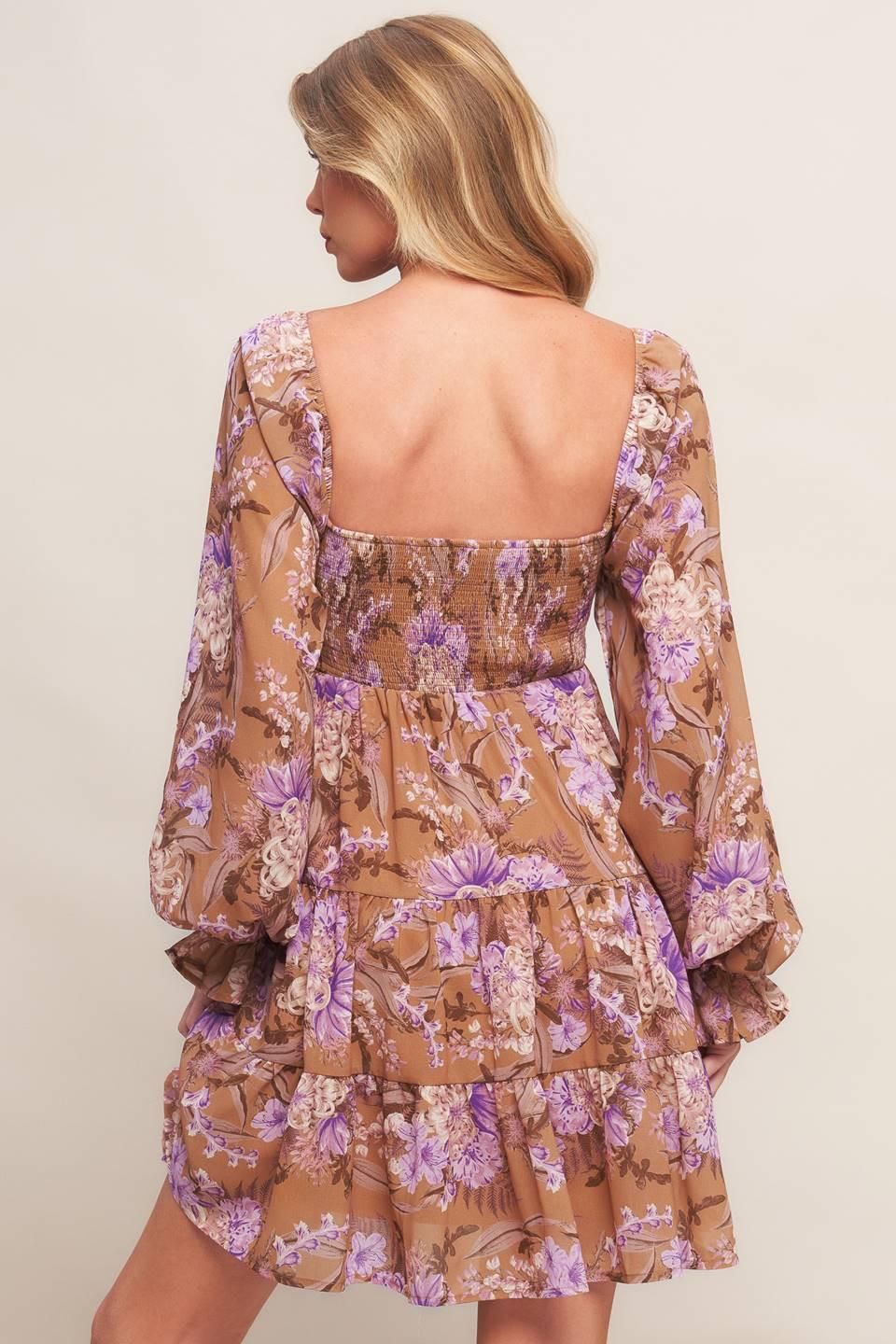 Detail shot of the WESTERN GARDEN GIRL WOVEN MINI DRESS neckline, featuring subtle embellishments and a refined finish.