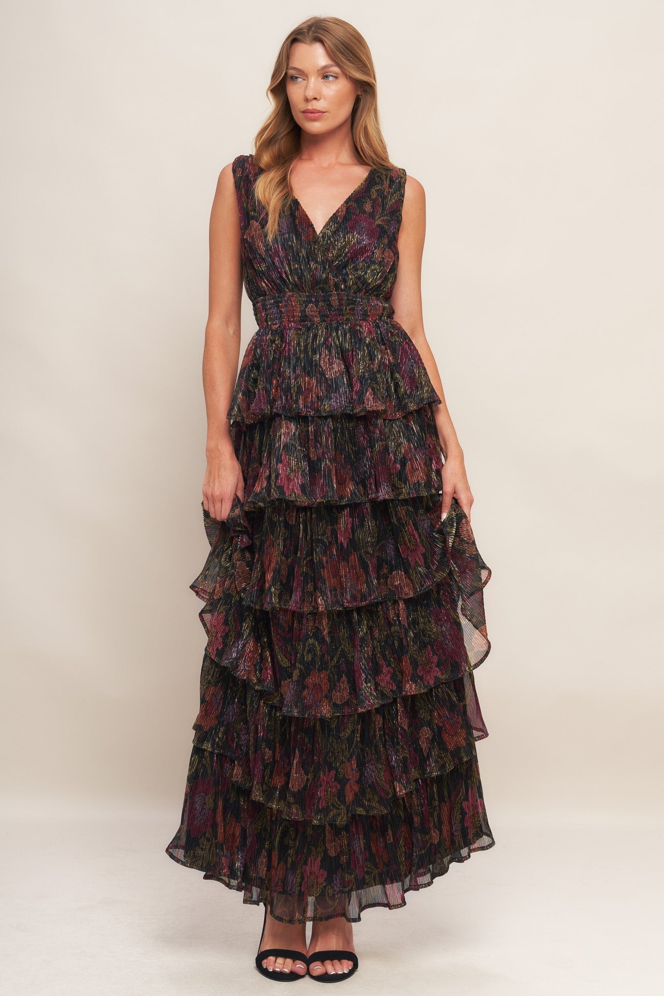DARK ROMANCE WOVEN MAXI DRESS Flying Tomato