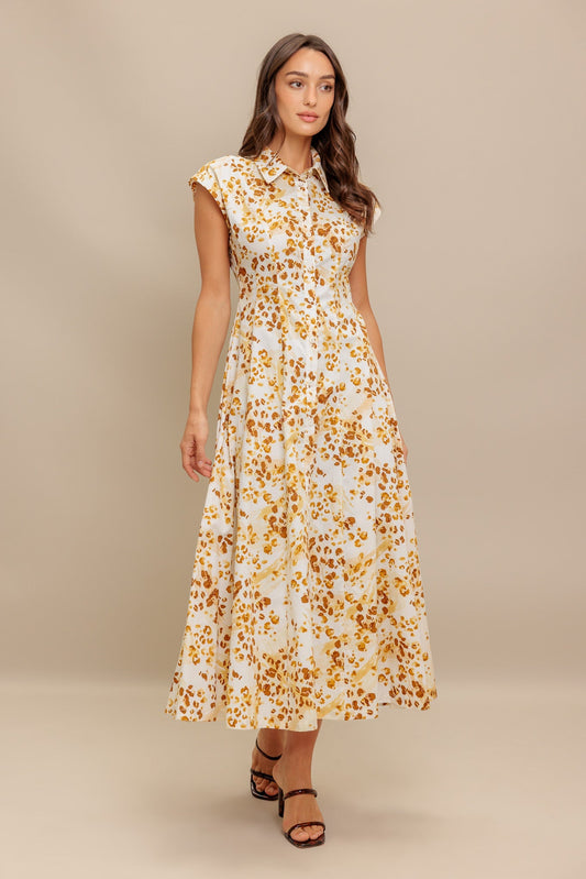 BUTTERCUP KISS WOVEN MIDI DRESS Flying Tomato