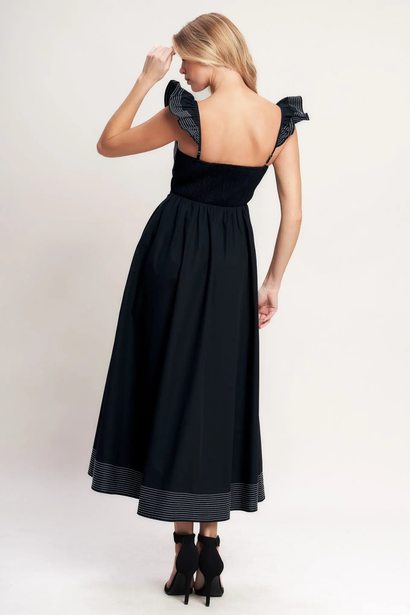 BEAUTIFULLY UNEXPECTED WOVEN MIDI DRESS Flying Tomato