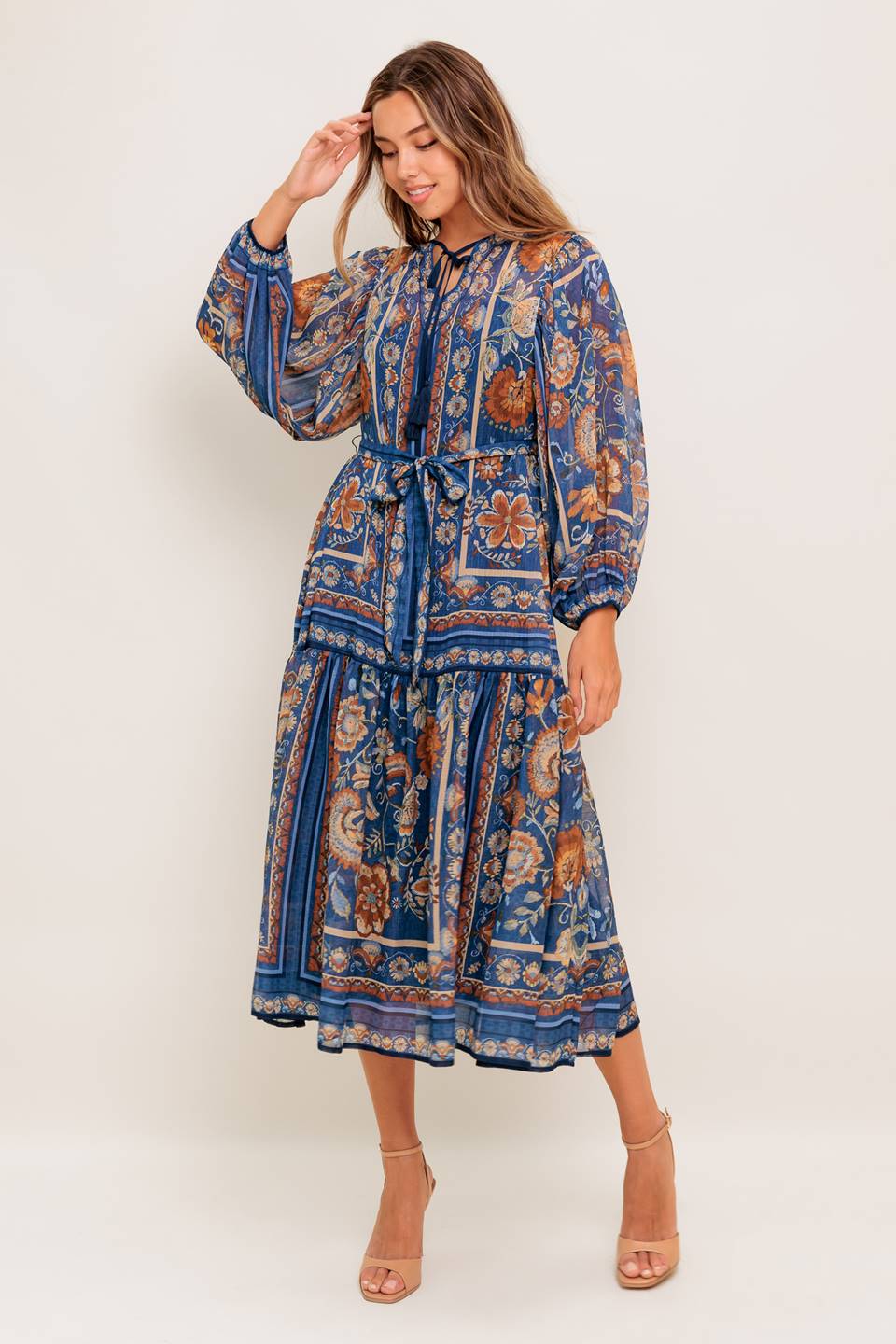 BOHEMIAN TAPESTRY WOVEN MIDI DRESS Flying Tomato