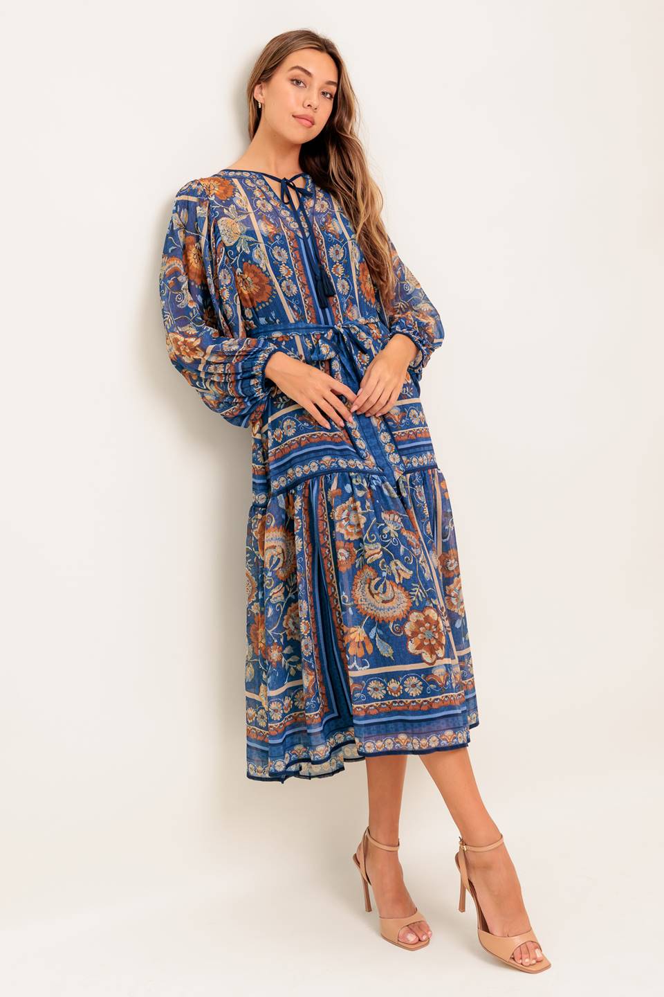 BOHEMIAN TAPESTRY WOVEN MIDI DRESS Flying Tomato