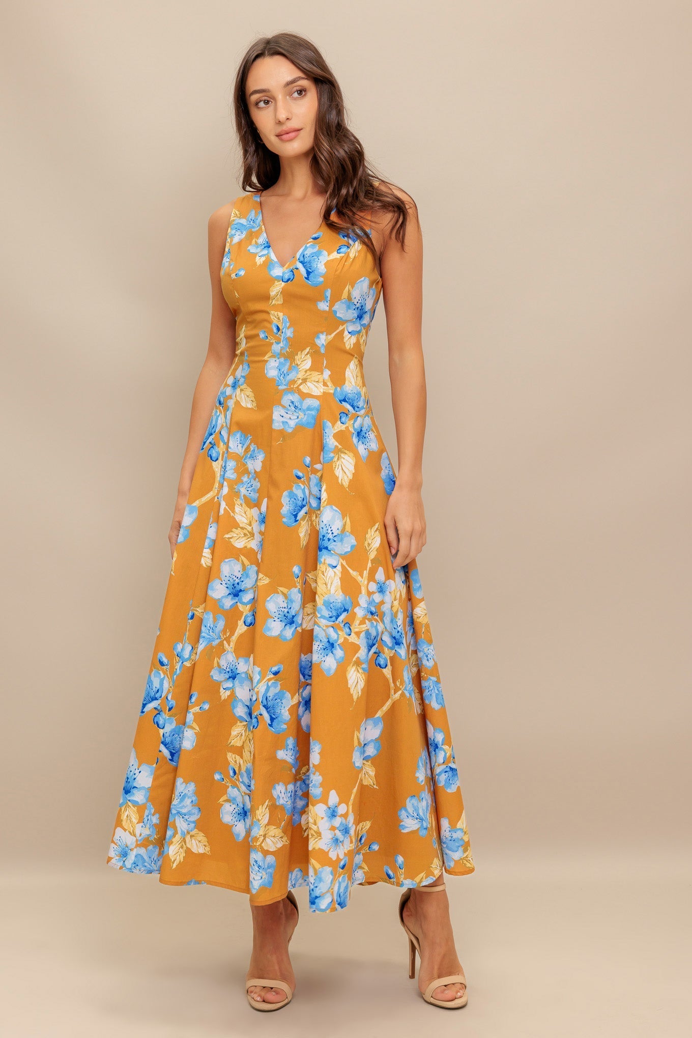 SKYBLOSSOM RUSH WOVEN MIDI DRESS Flying Tomato