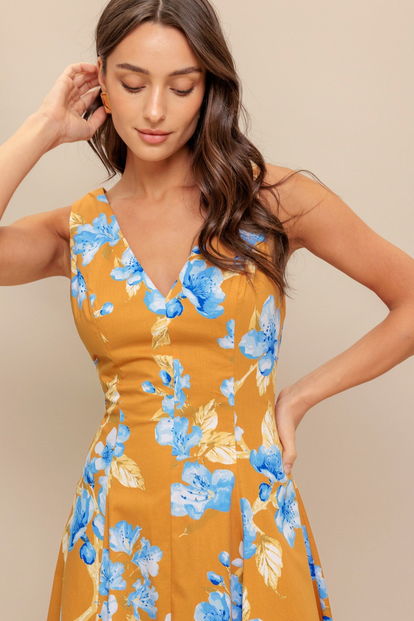 SKYBLOSSOM RUSH WOVEN MIDI DRESS Flying Tomato