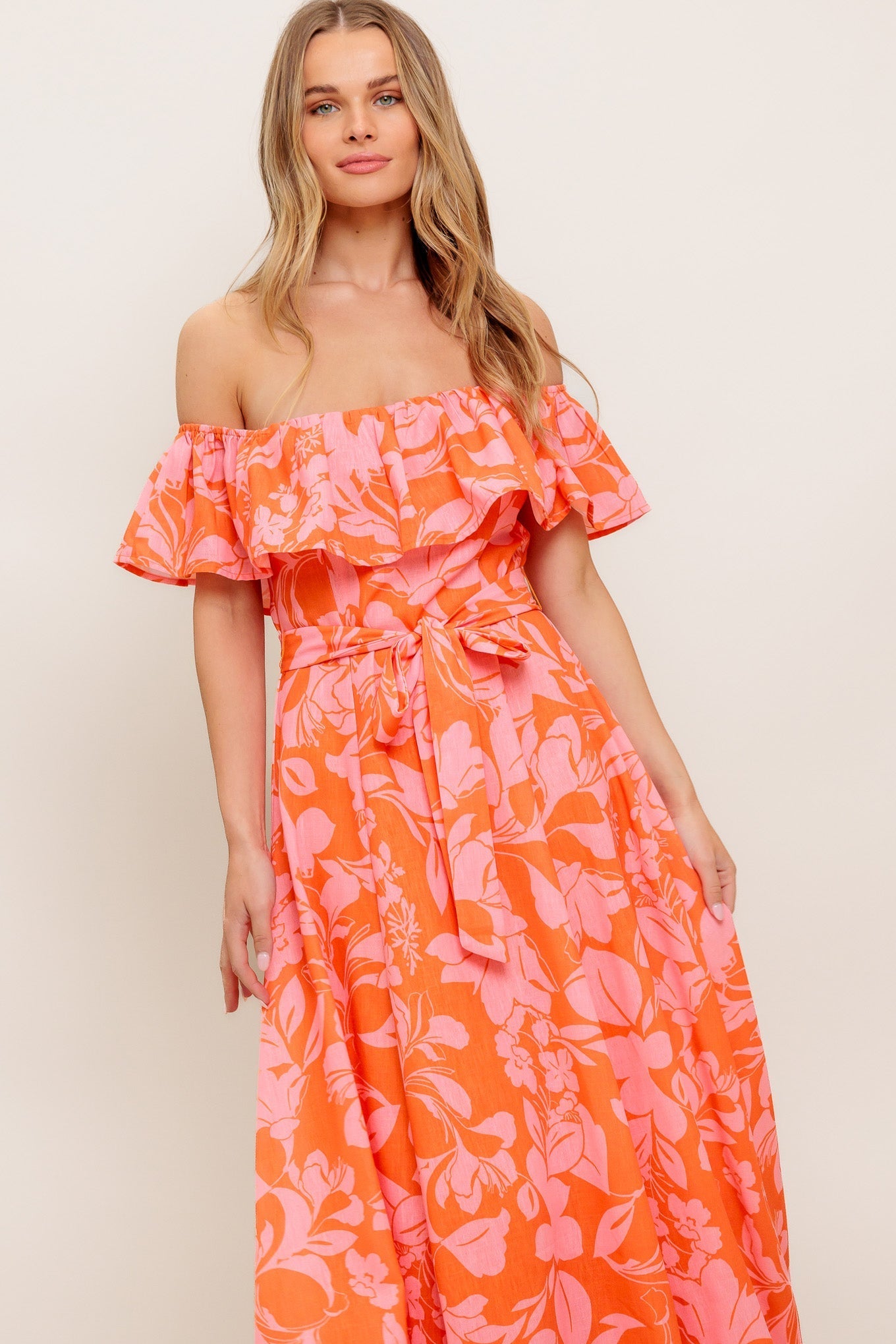CITRUS GARDEN WOVEN MIDI DRESS Flying Tomato