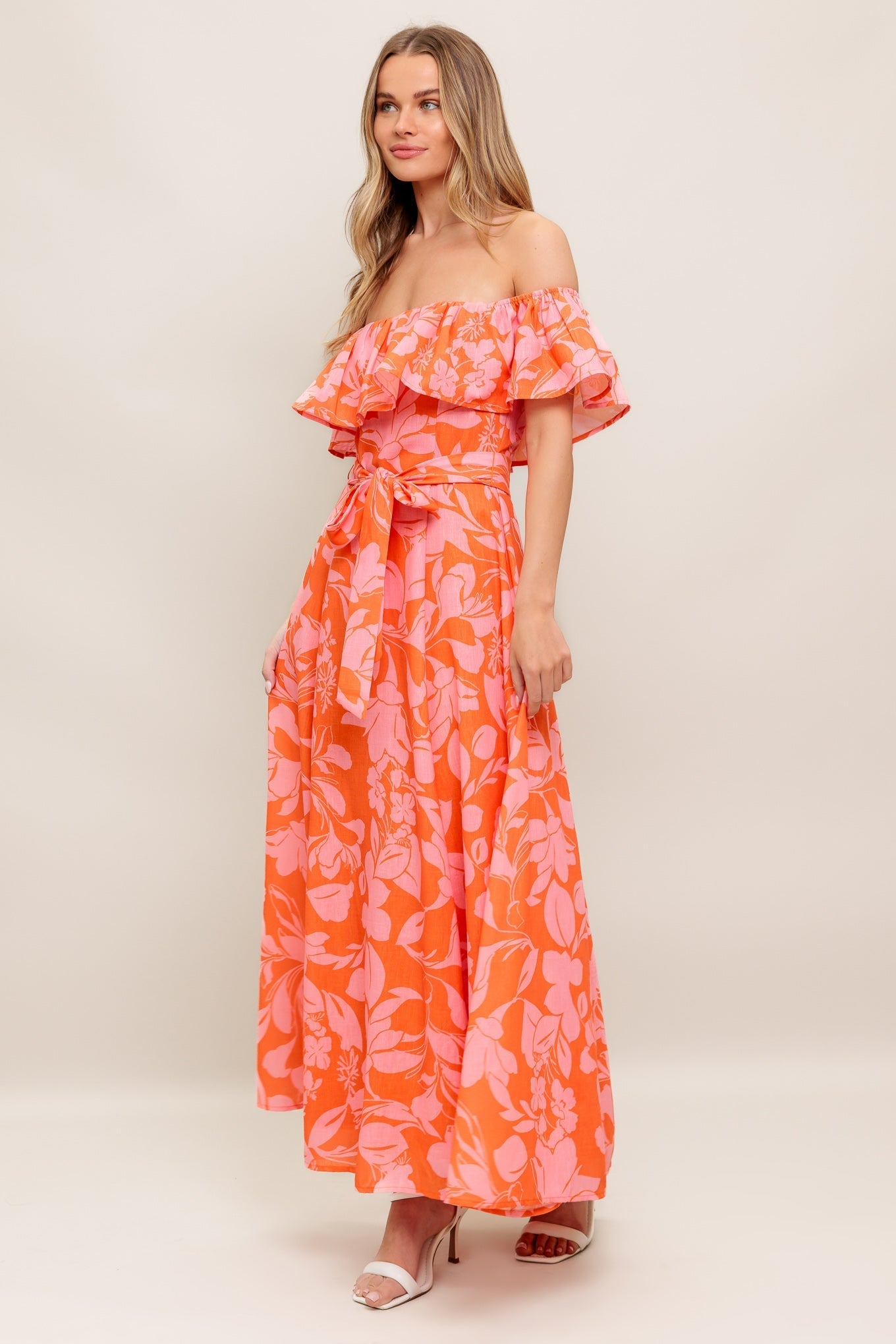 CITRUS GARDEN WOVEN MIDI DRESS Flying Tomato