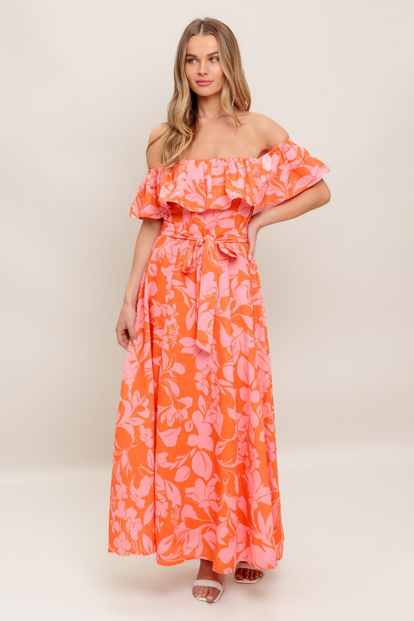 CITRUS GARDEN WOVEN MIDI DRESS Flying Tomato