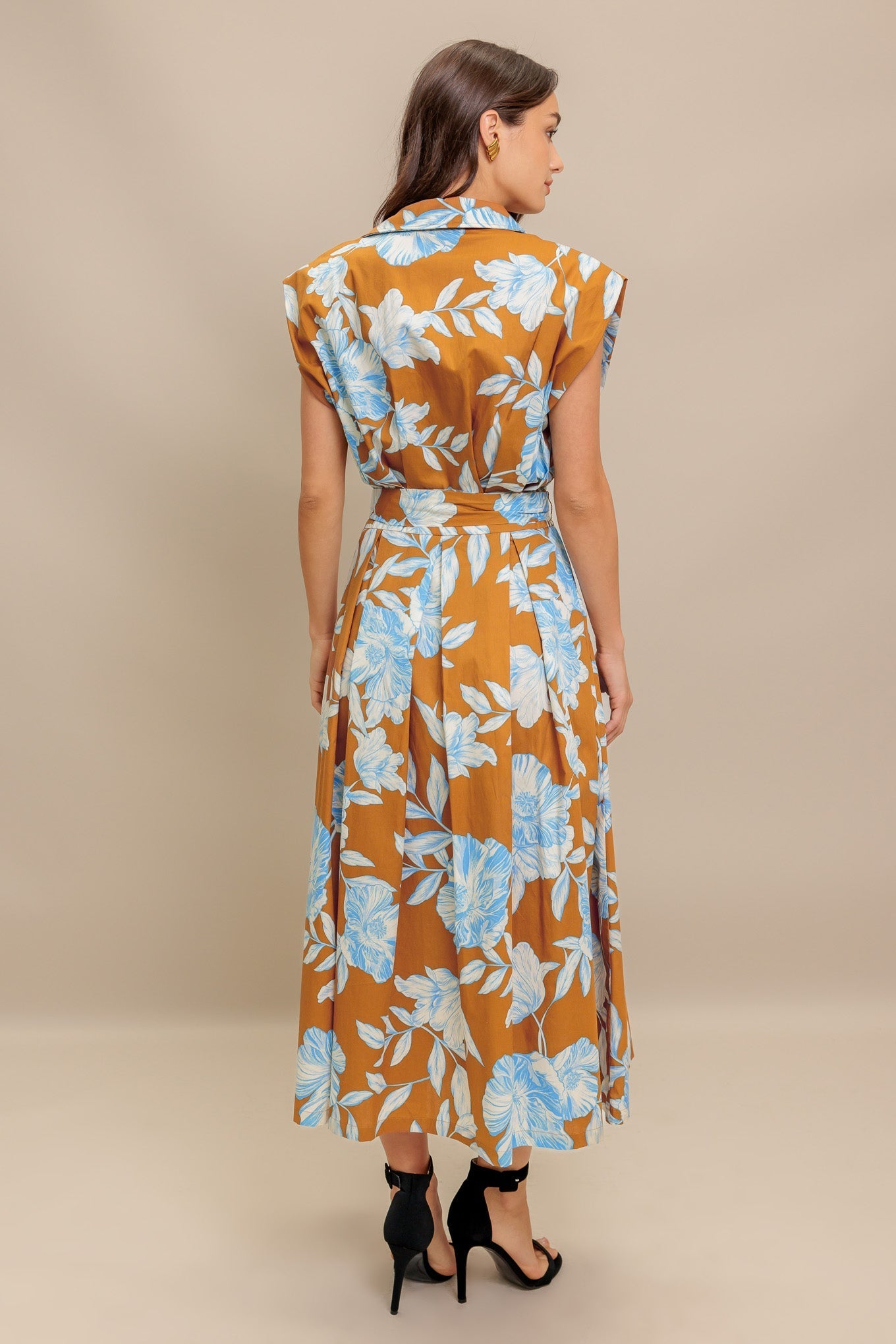 ISLAND FLARE WOVEN MIDI DRESS Flying Tomato