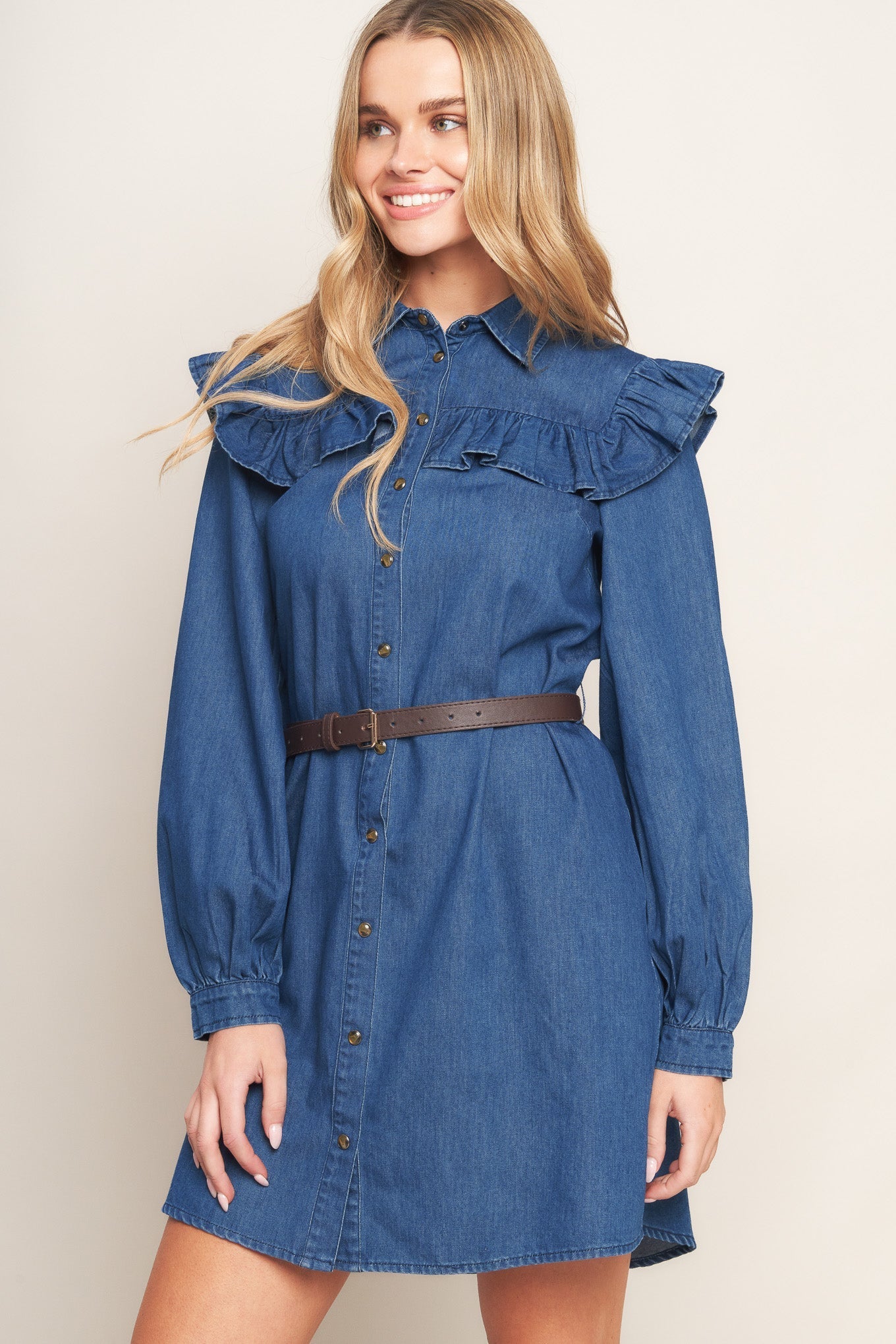 BLUEBIRD COWGIRL DENIM MINI DRESS Flying Tomato