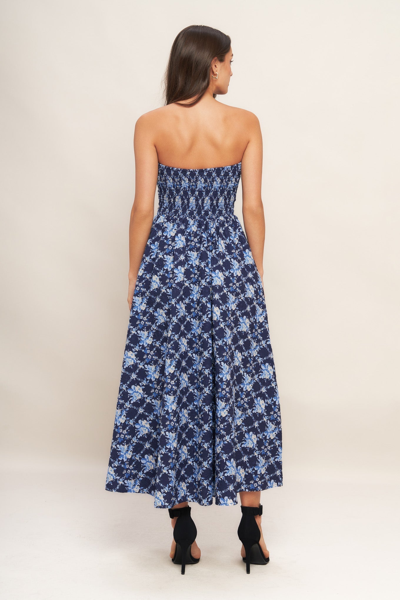 BLUE RENAISSANCE WOVEN MIDI DRESS Flying Tomato