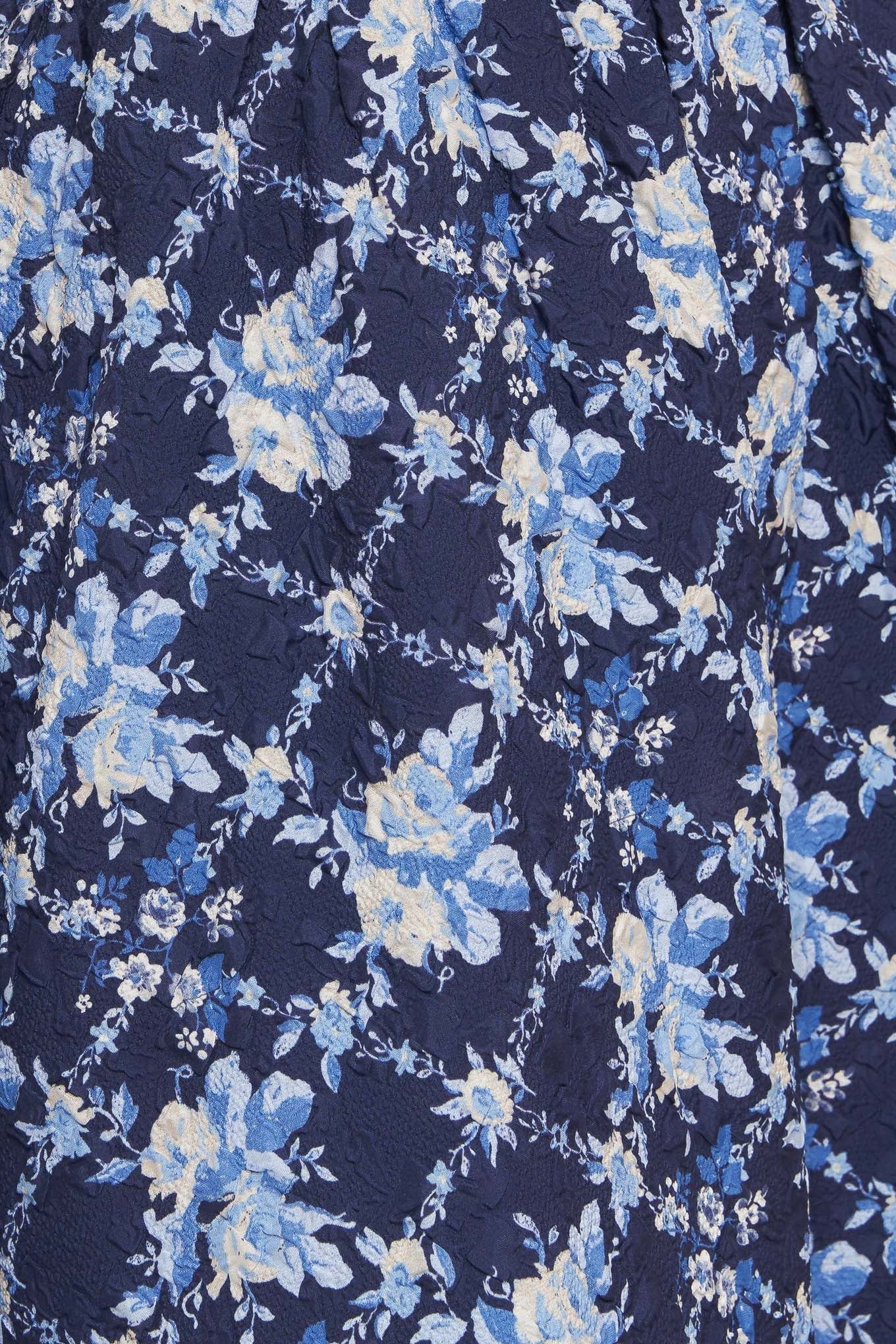 BLUE RENAISSANCE WOVEN MIDI DRESS Flying Tomato