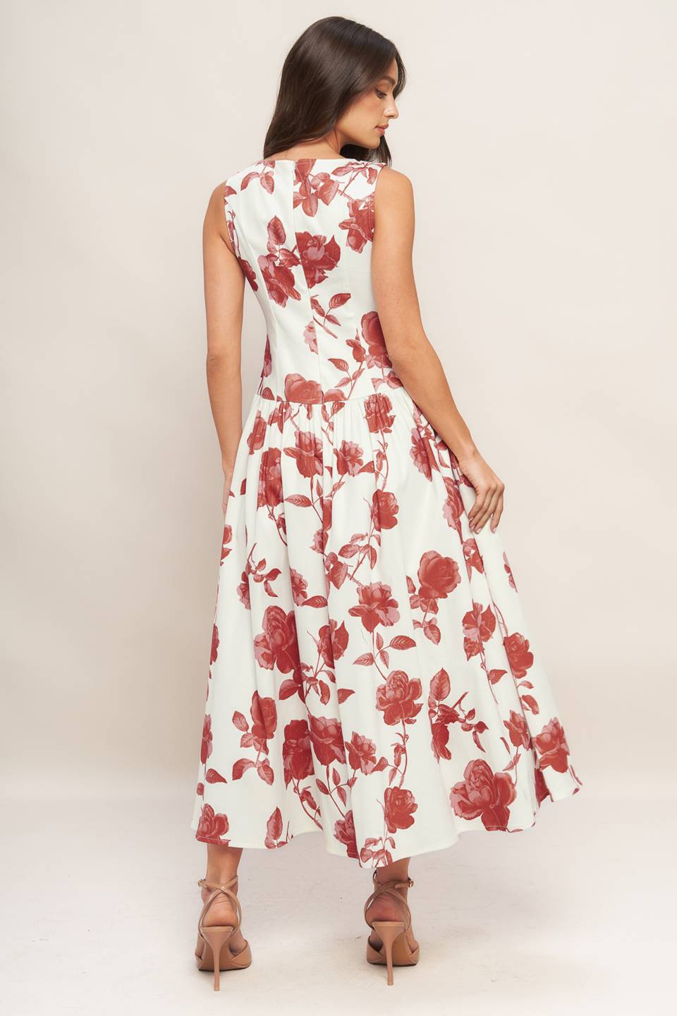 ROMA FLORAL WOVEN MIDI DRESS Flying Tomato