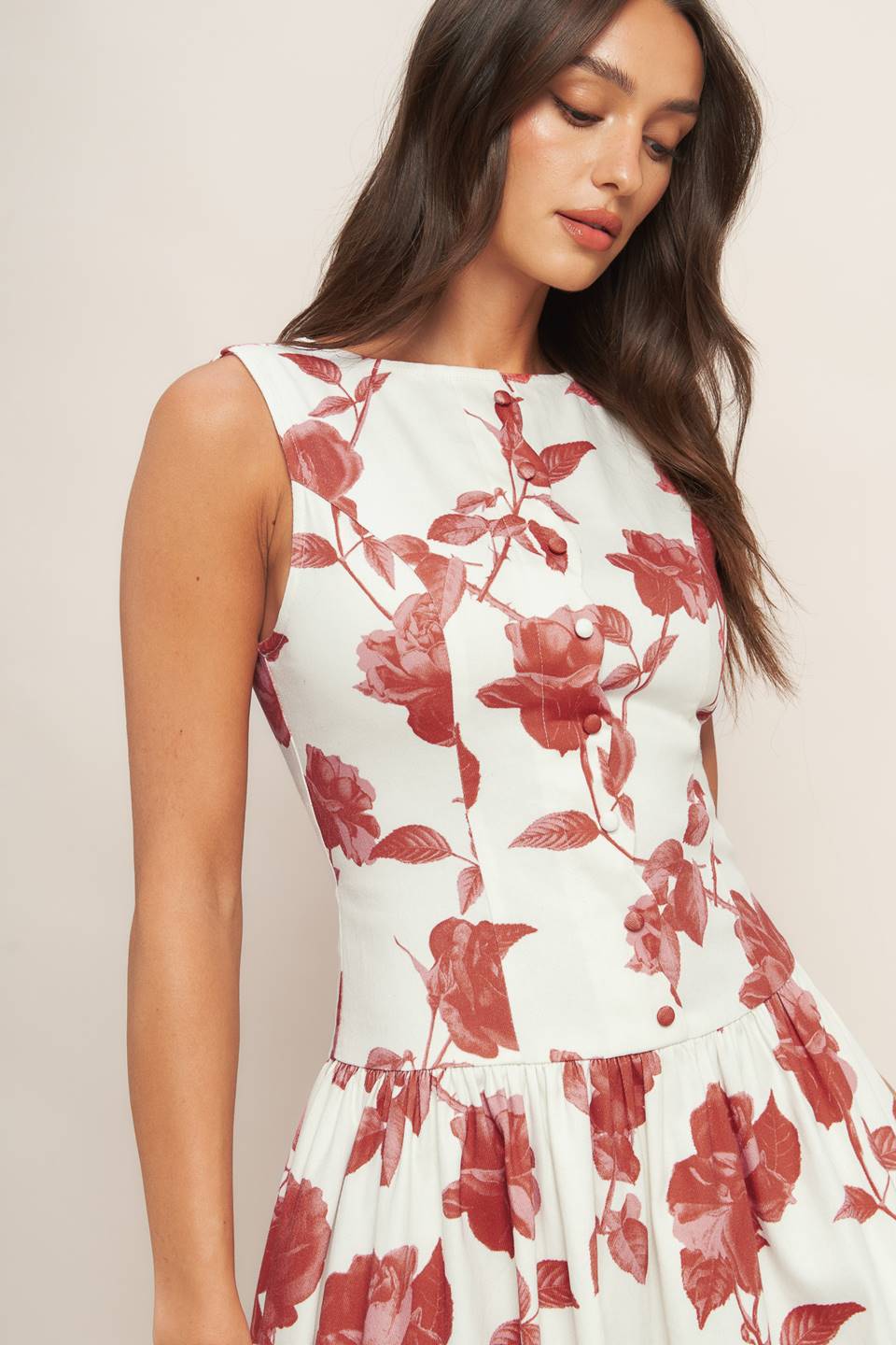 ROMA FLORAL WOVEN MIDI DRESS Flying Tomato