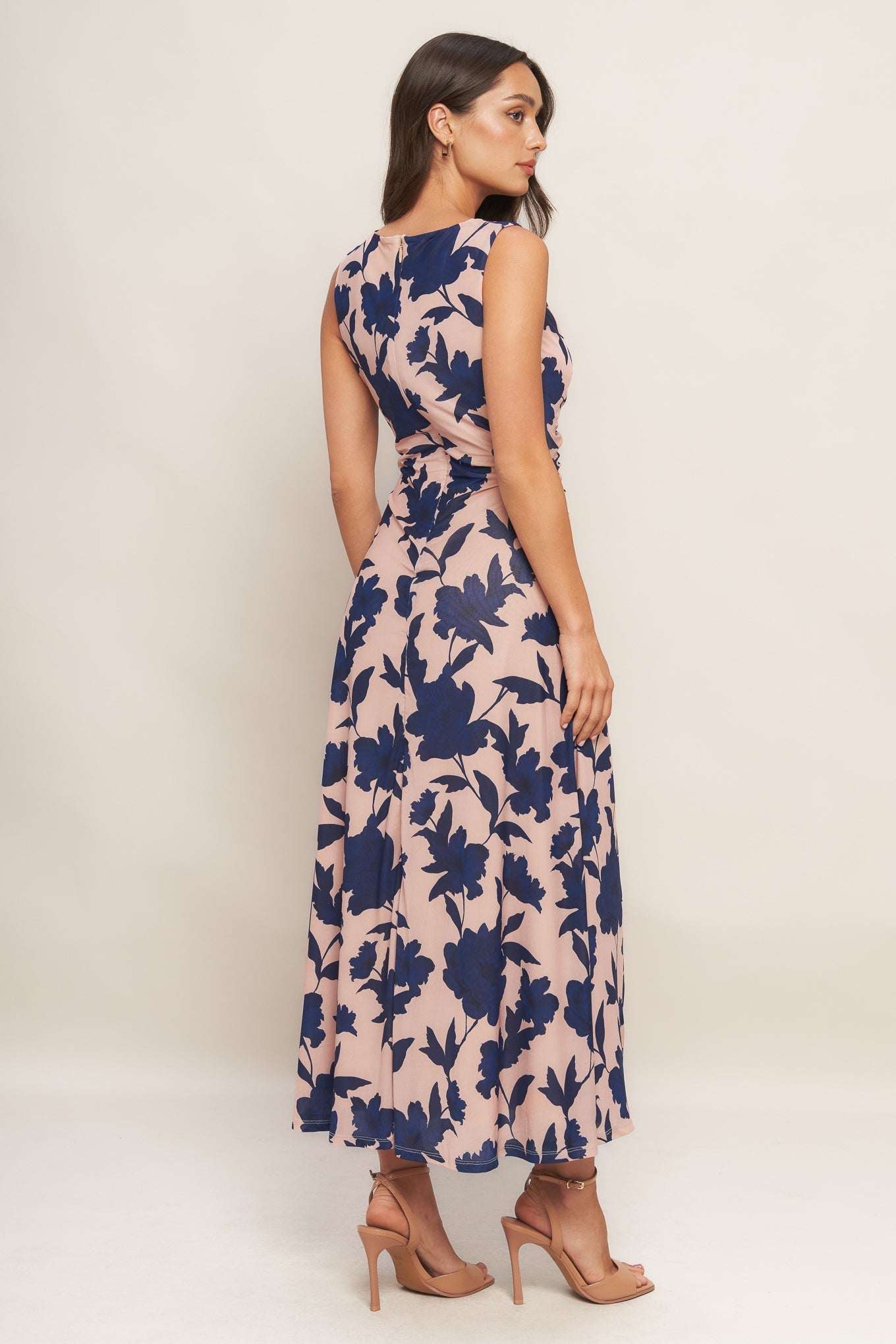TWILIGHT FLORAL POWER MESH MIDI DRESS Flying Tomato