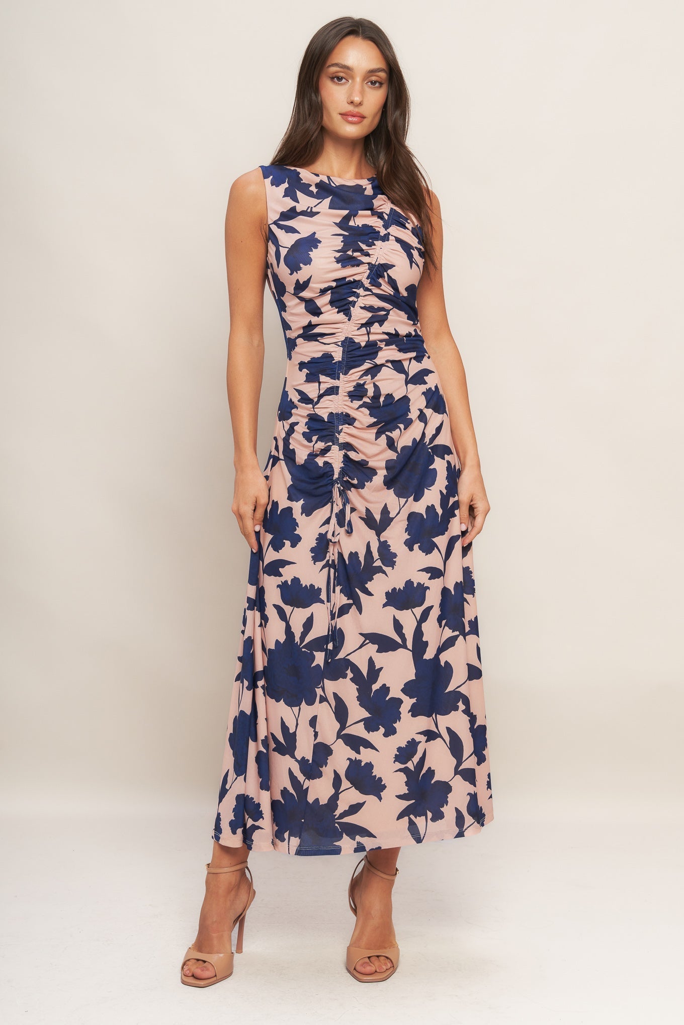 TWILIGHT FLORAL POWER MESH MIDI DRESS Flying Tomato