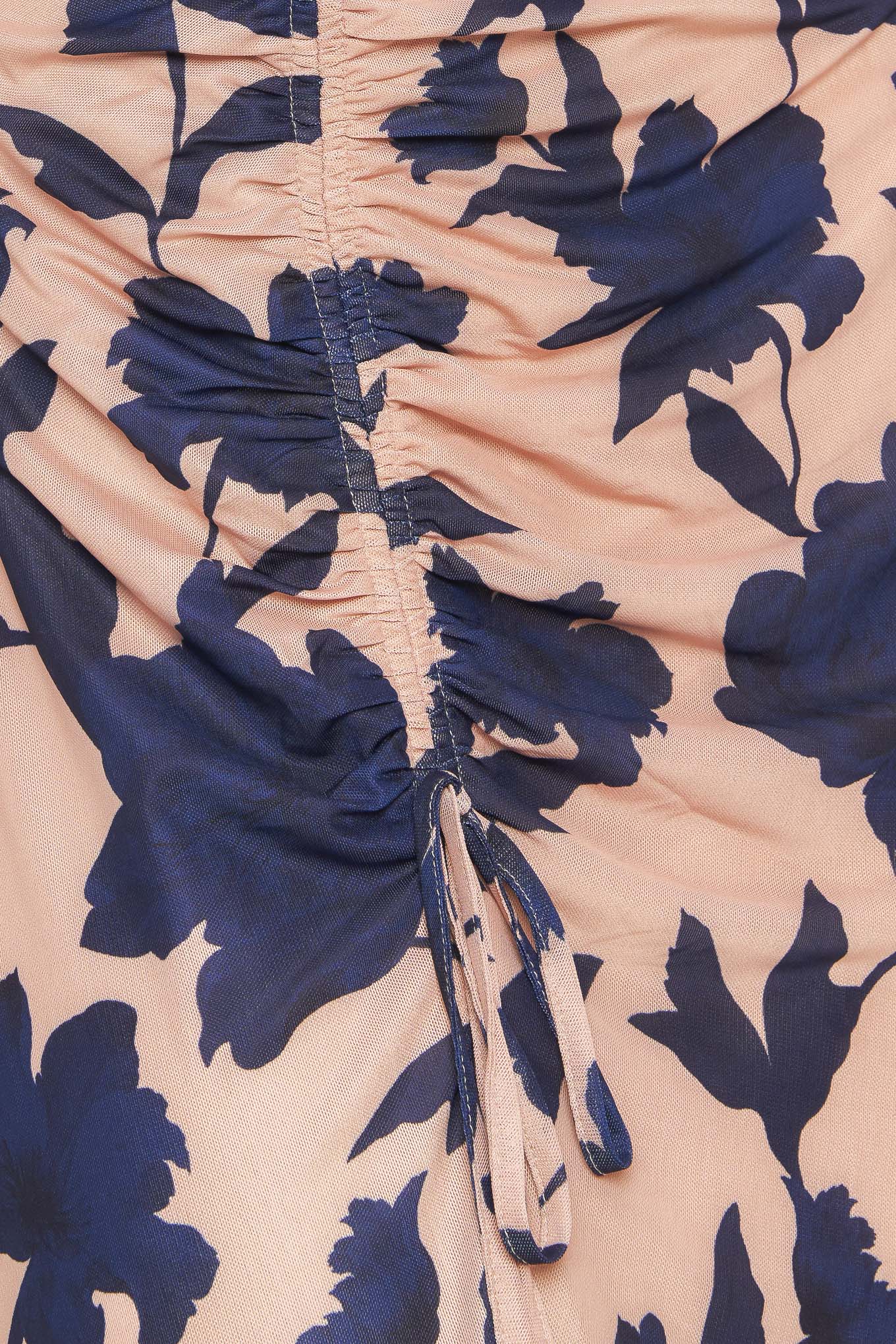 TWILIGHT FLORAL POWER MESH MIDI DRESS Flying Tomato