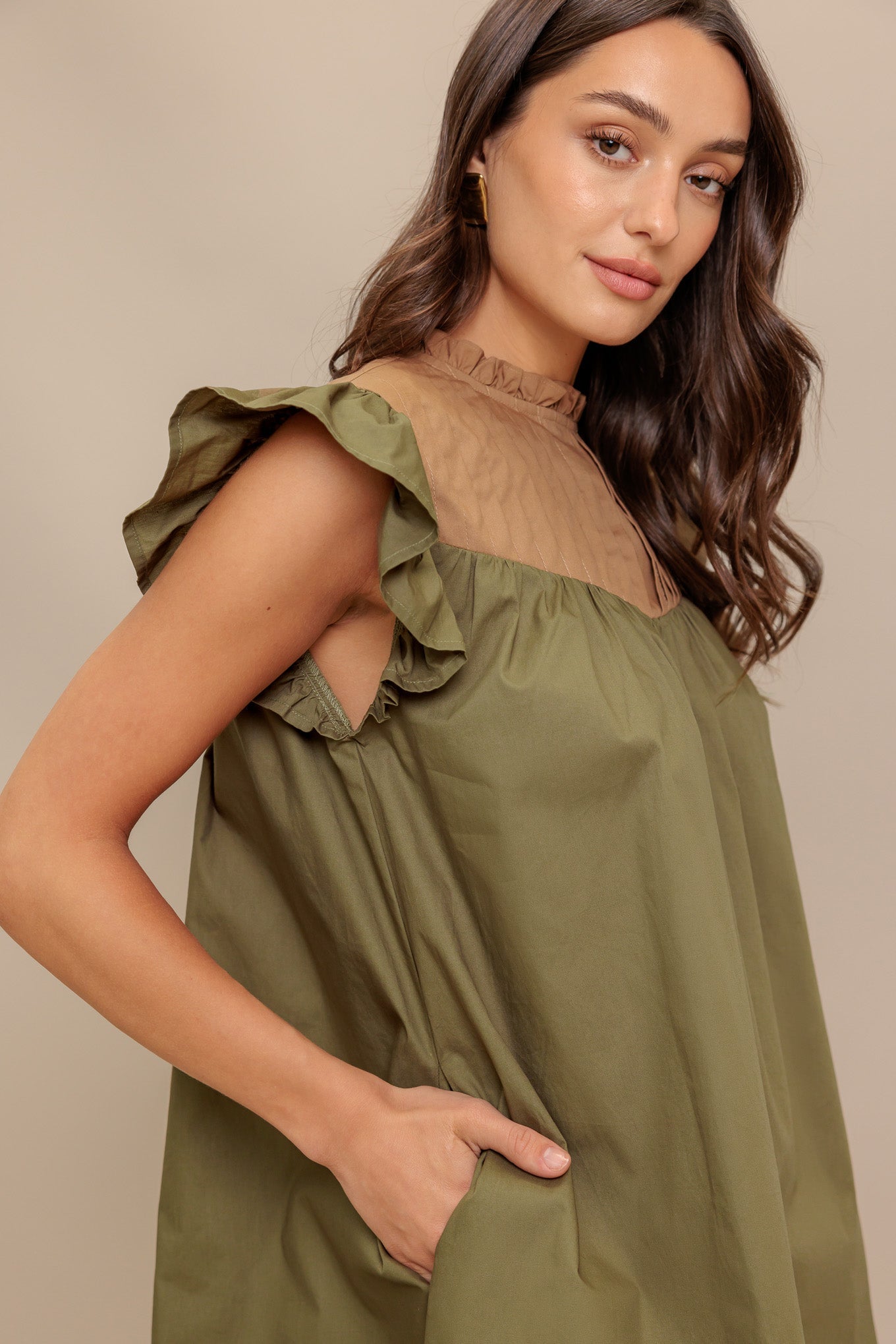 FOREST WHISPER WOVEN MINI DRESS Flying Tomato