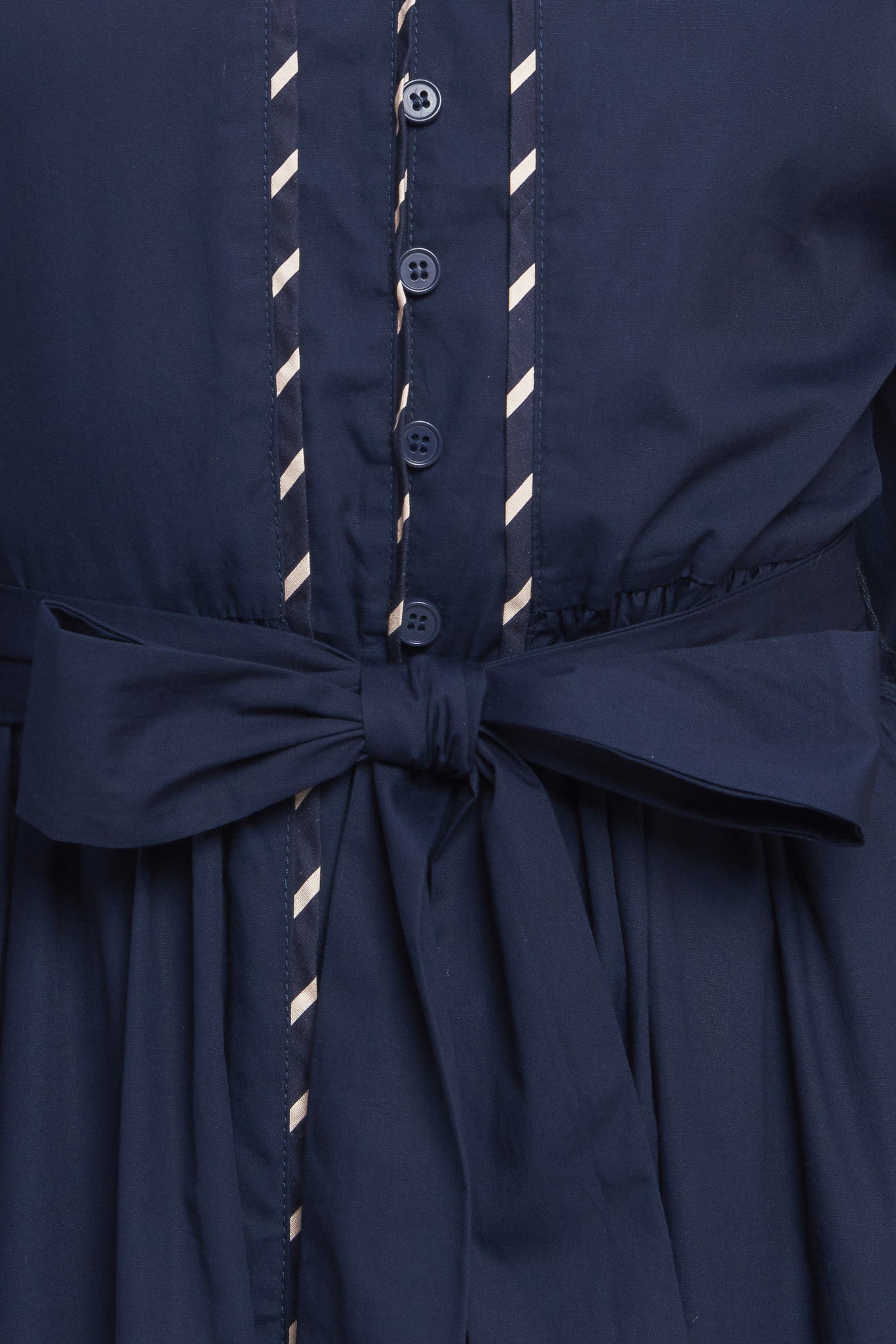 SHINE BRIGHT NAVY LONG SLLEVE WOVEN MIDI DRESS Flying Tomato