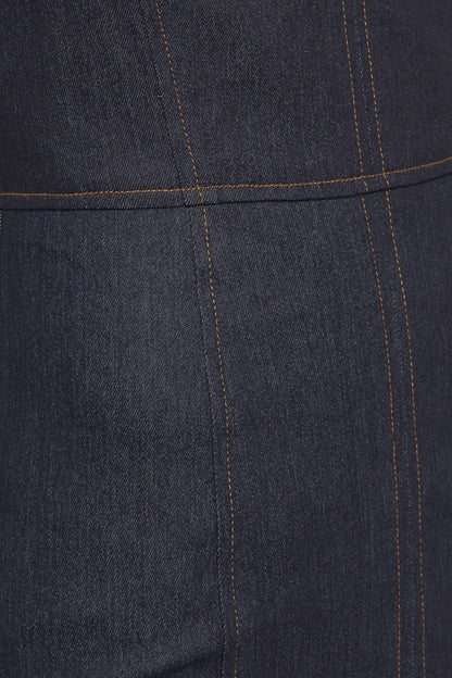 MIDNIGHT INDIGO DENIM MIDI DRESS