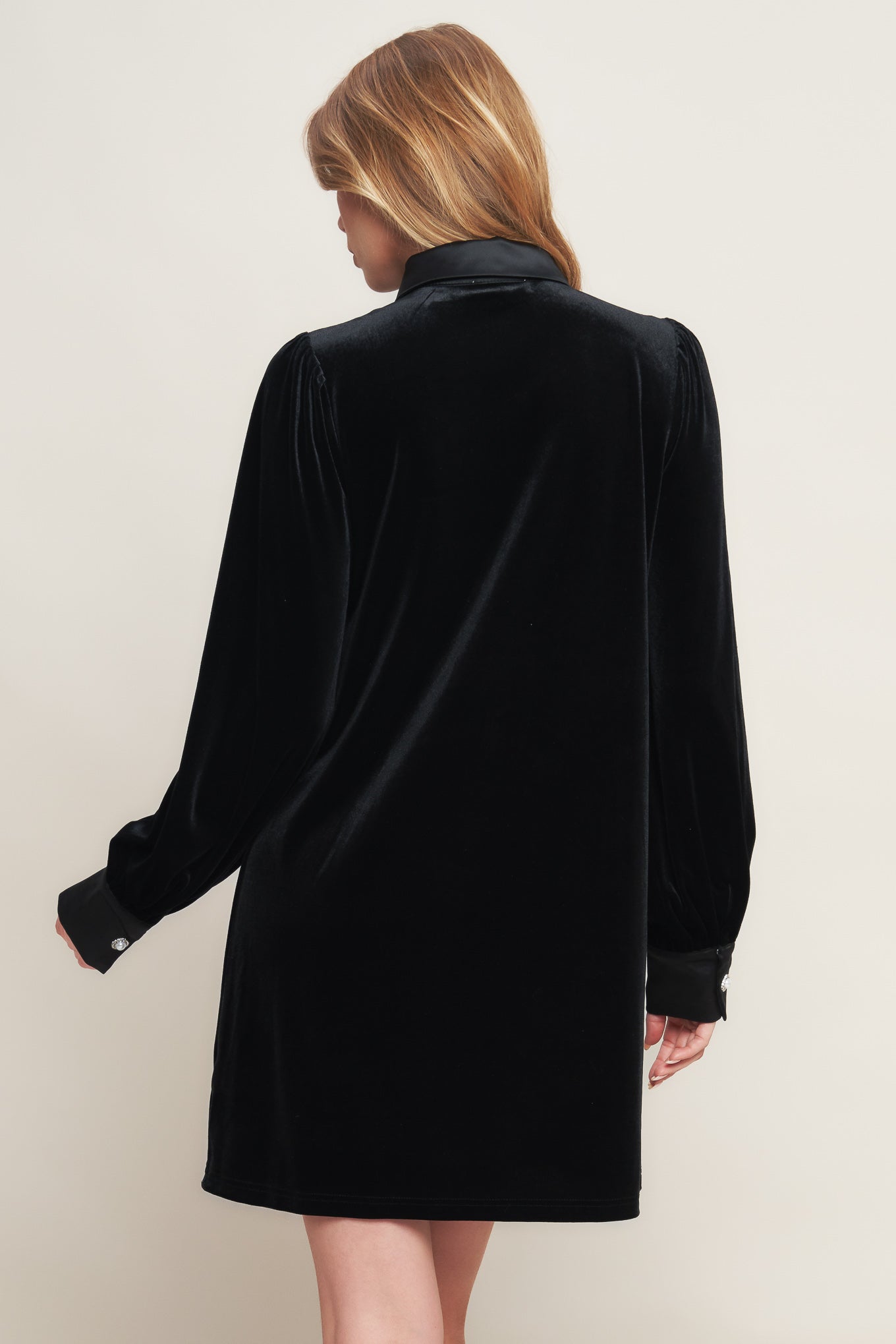 VELVET POWER BLACK MINI DRESS Flying Tomato