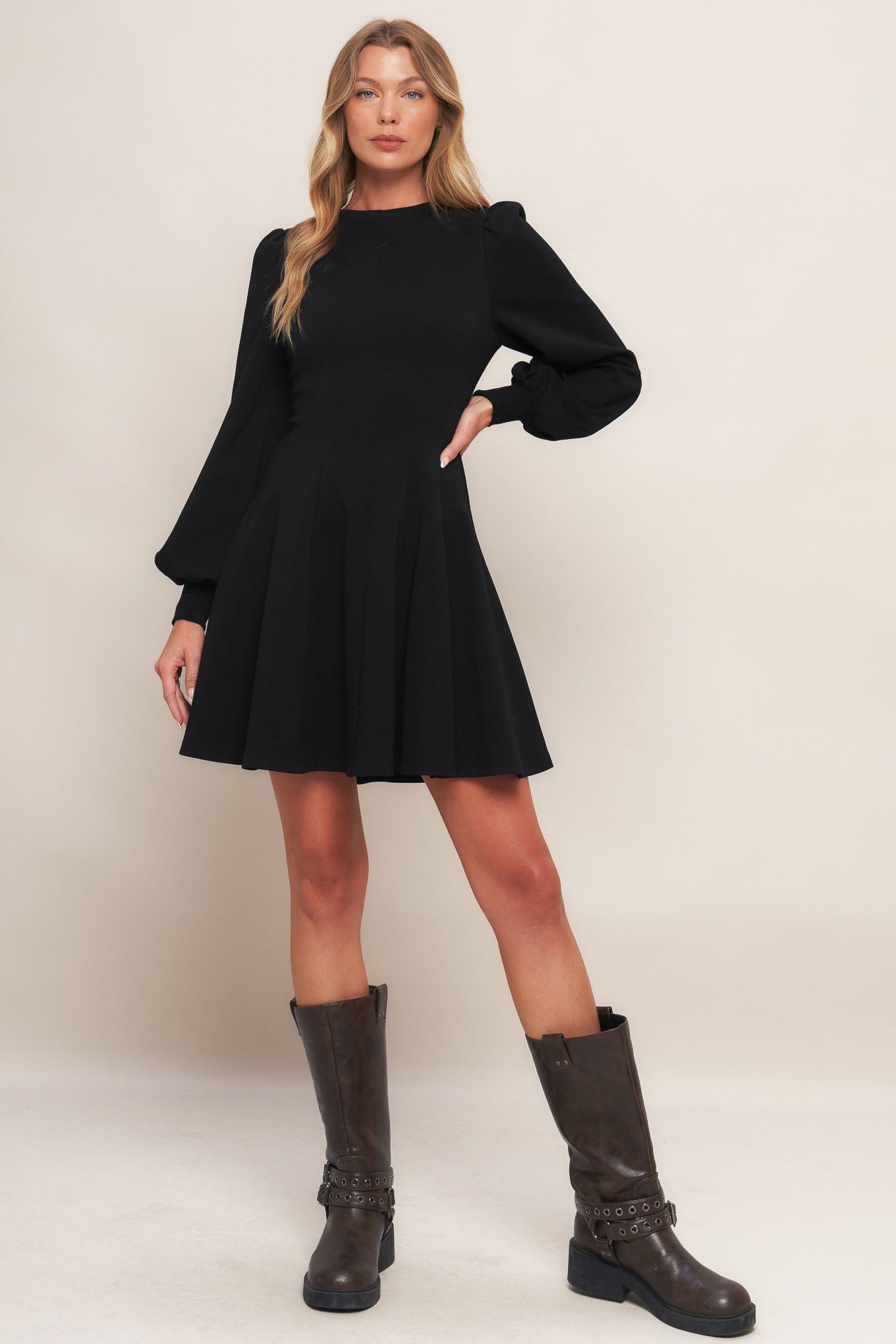 BLACK SWAN HEAVY KNIT MINI DRESS Flying Tomato
