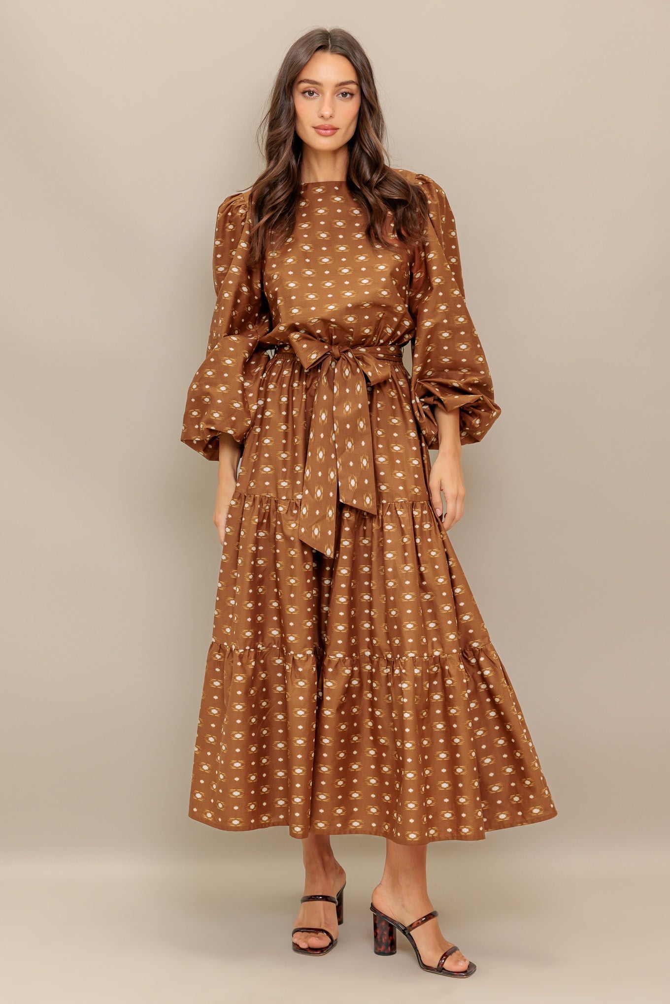 CINNAMON WALTZ WOVEN MIDI DRESS Flying Tomato