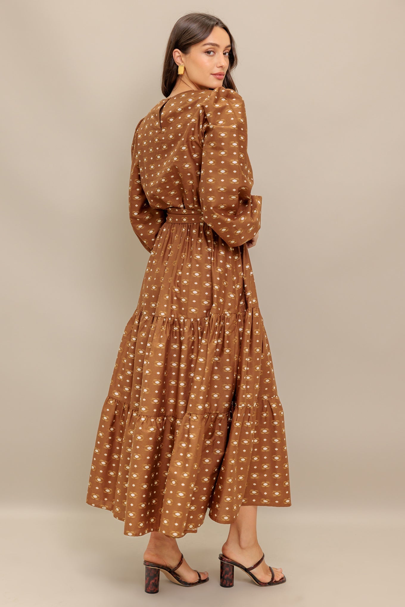 CINNAMON WALTZ WOVEN MIDI DRESS Flying Tomato