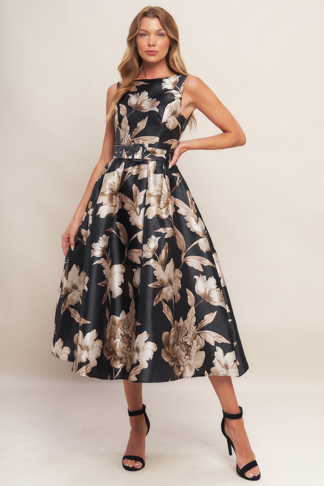 MOONLIGHT BLOSSOM WOVEN MIDI DRESS Flying Tomato