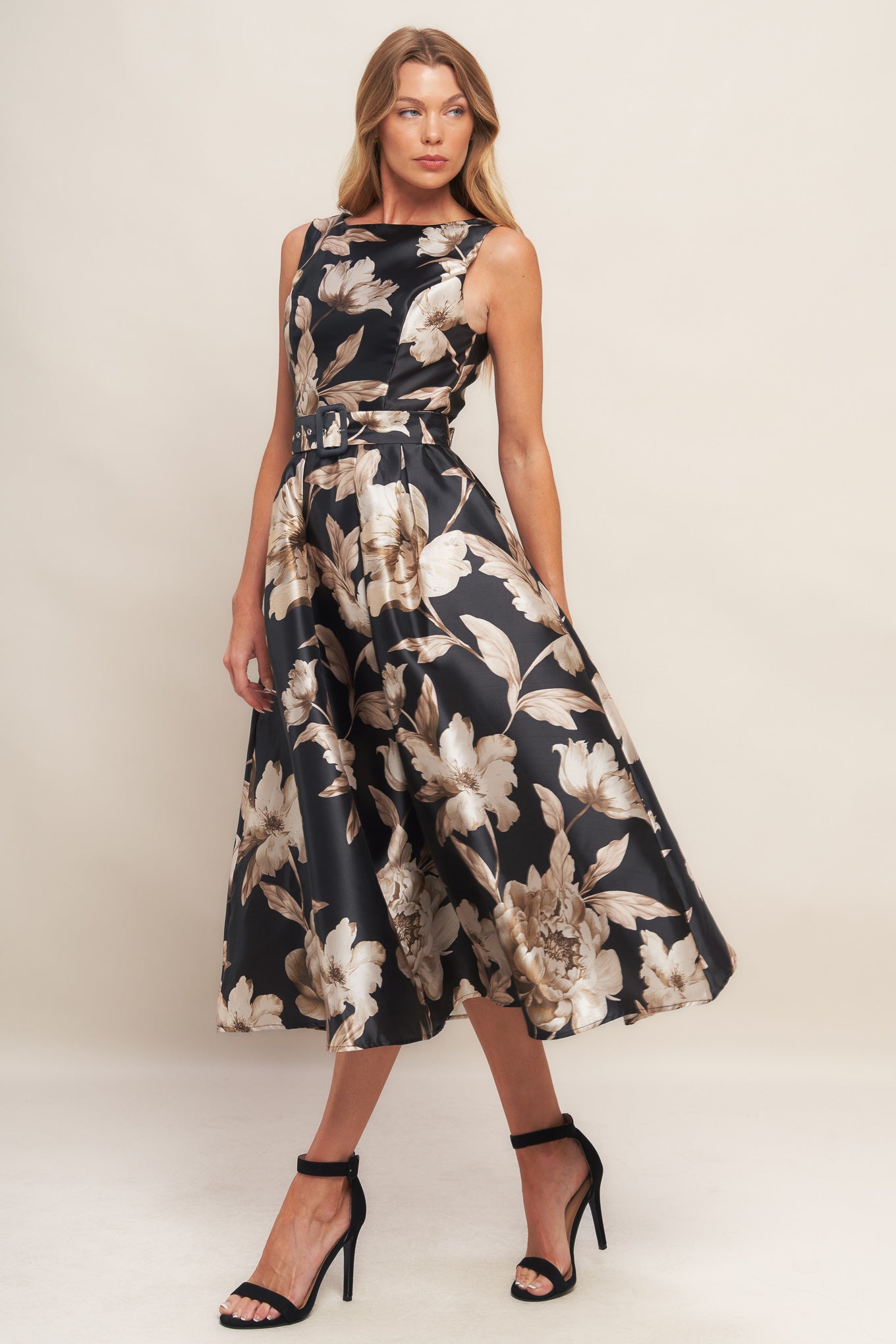 MOONLIGHT BLOSSOM WOVEN MIDI DRESS Flying Tomato