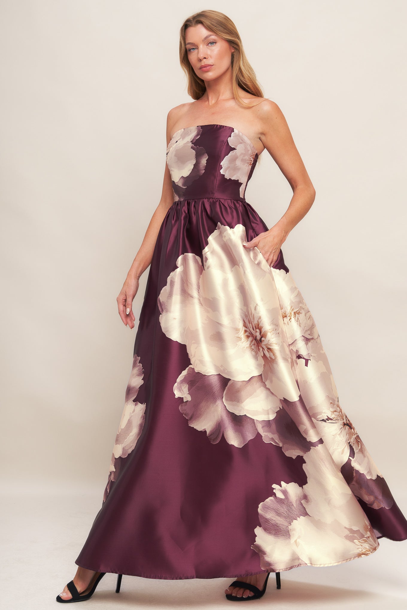 LUXE PEONY WOVEN MAXI DRESS Flying Tomato