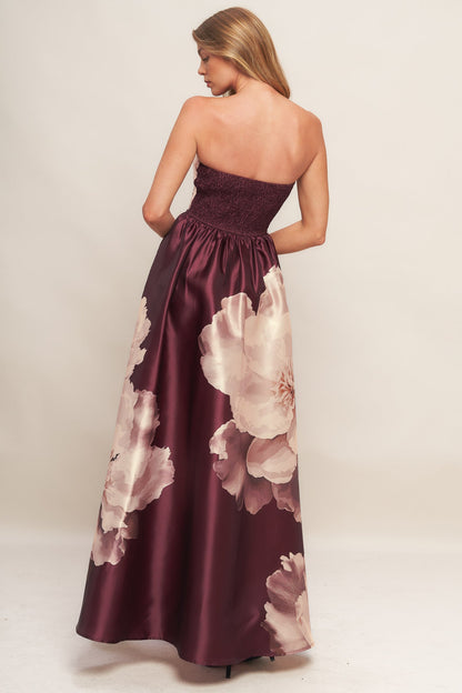 LUXE PEONY WOVEN MAXI DRESS