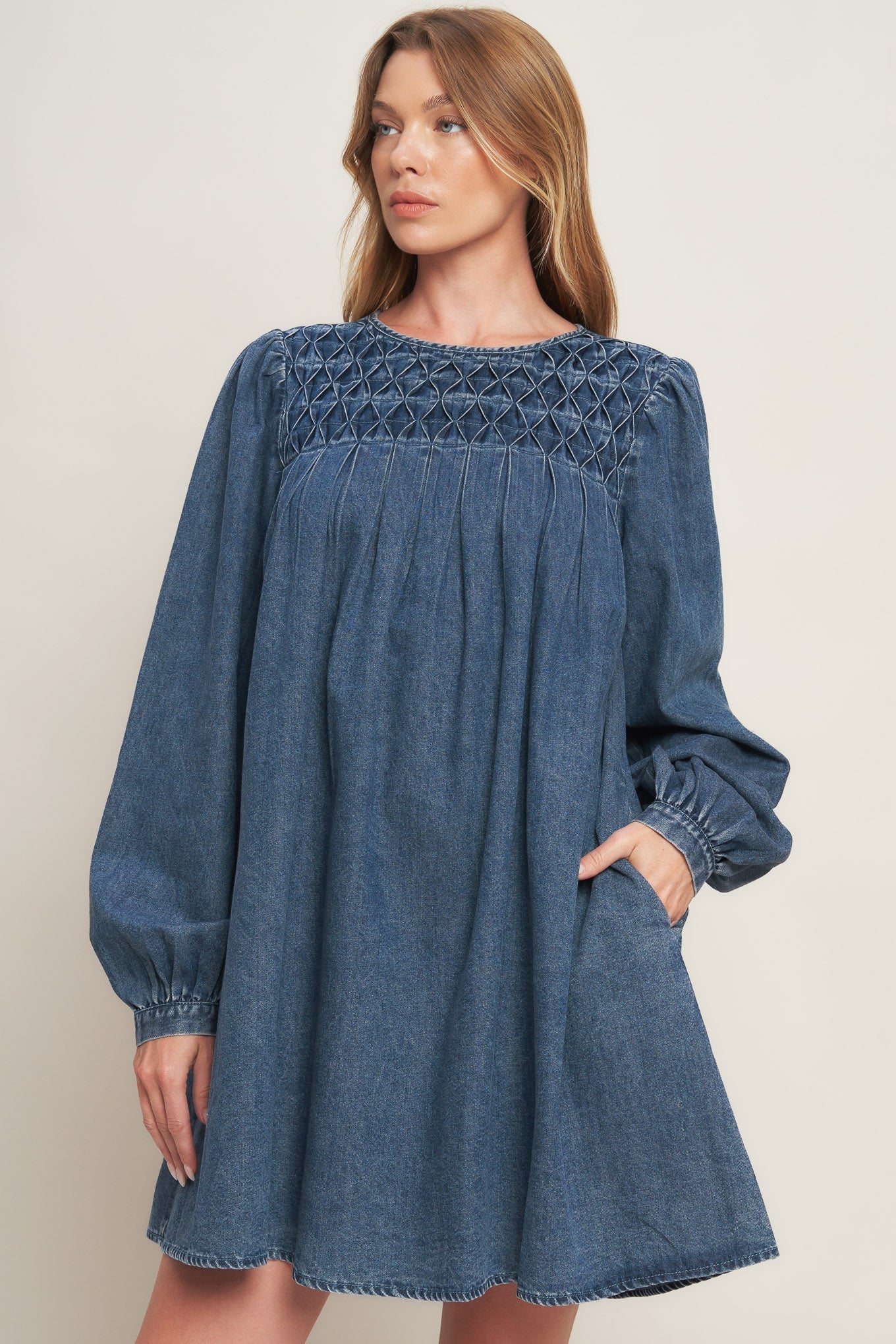 WEEKEND DENIM ICON MINI DRESS Flying Tomato