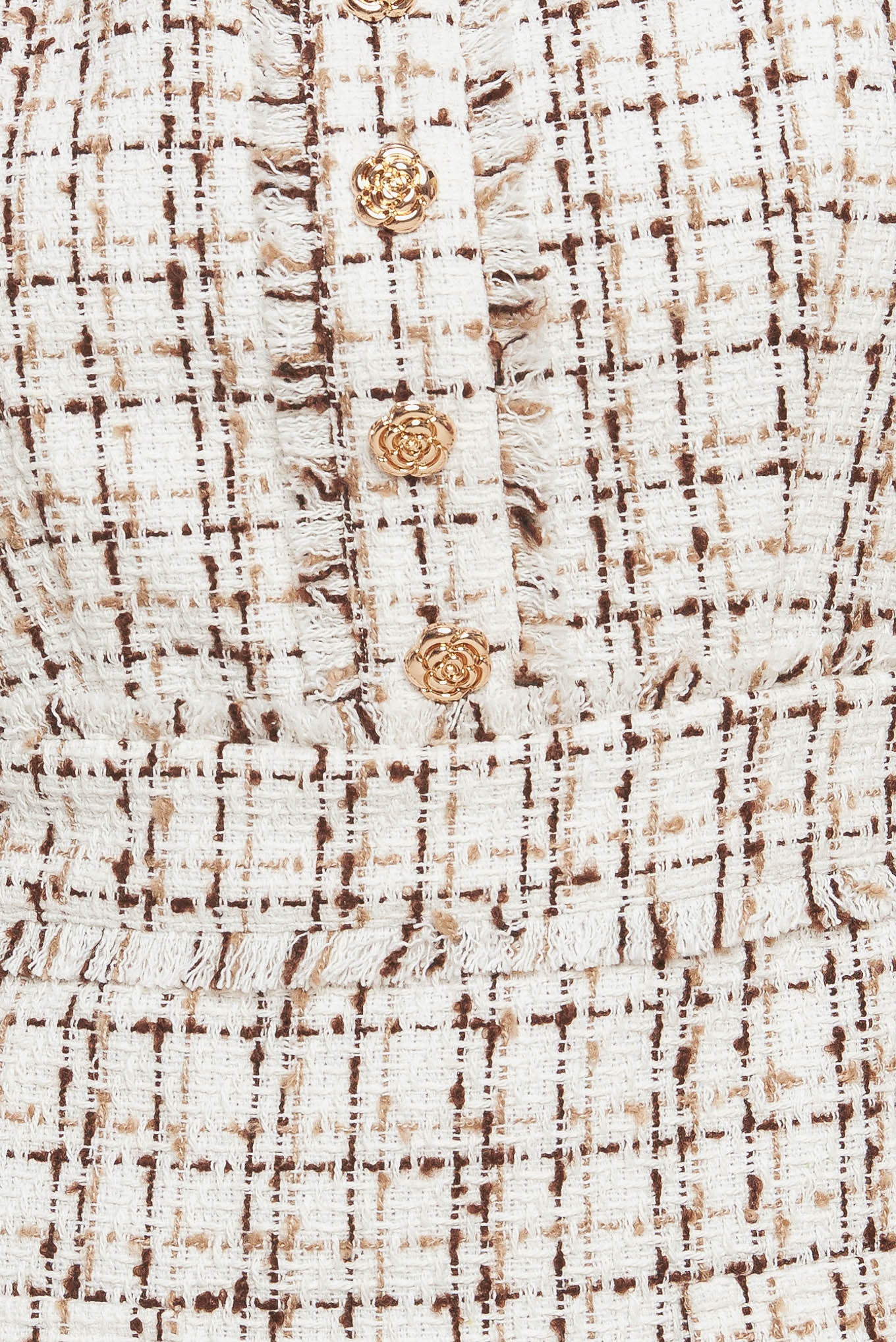 GOLDEN GRID LUXE TWEED MINI DRESS Flying Tomato