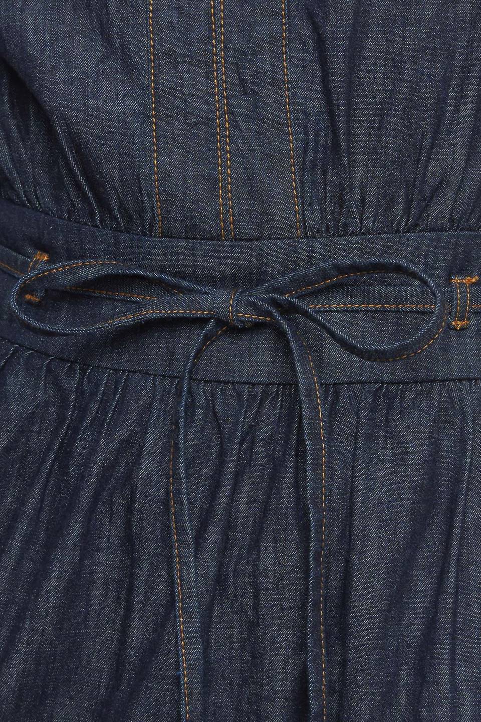 POWER DENIM GODDESS DARK INDIGO MIDI DRESS Flying Tomato