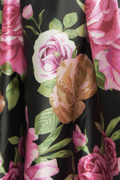 Glamour Garden Printed Strapless Maxi Dress Back Zipper