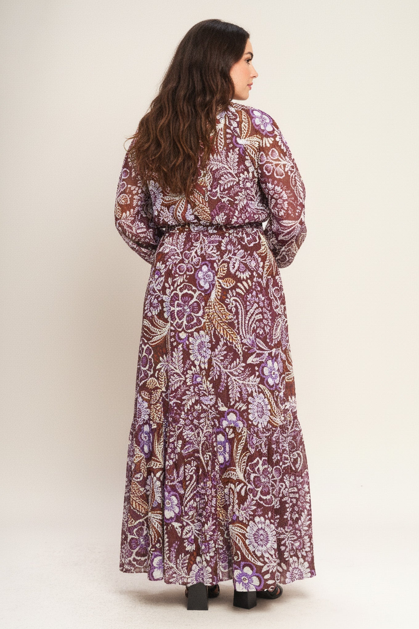 VIOLET BLOSSOM SPIRIT WOVEN MAXI DRESS Flying Tomato