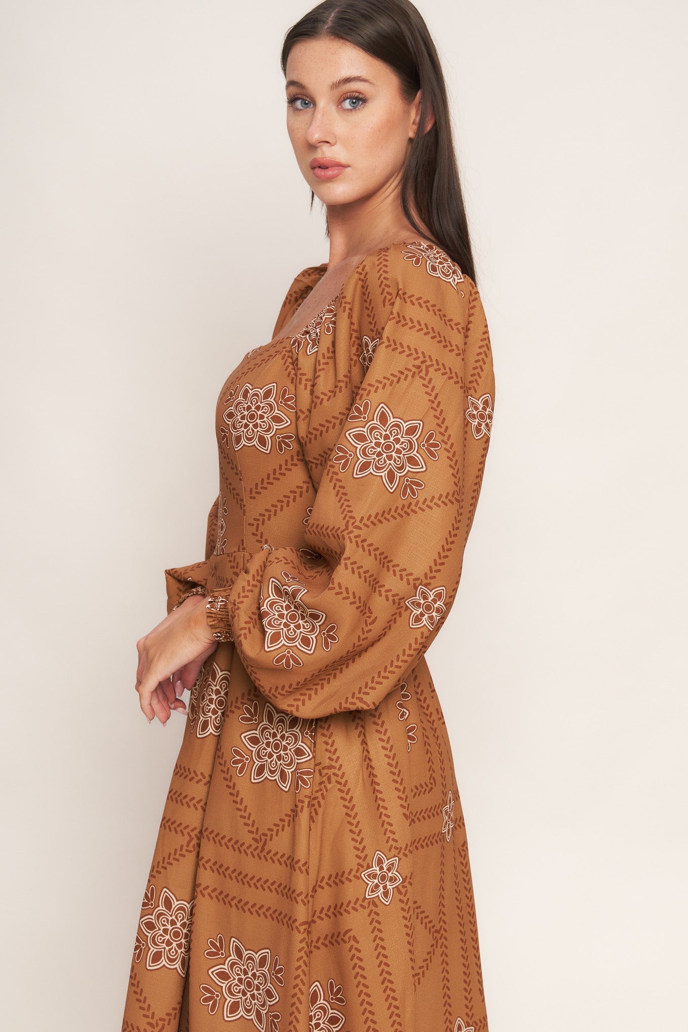 SOUTHWEST SQUARES WOVEN MIDI DRESS Flying Tomato