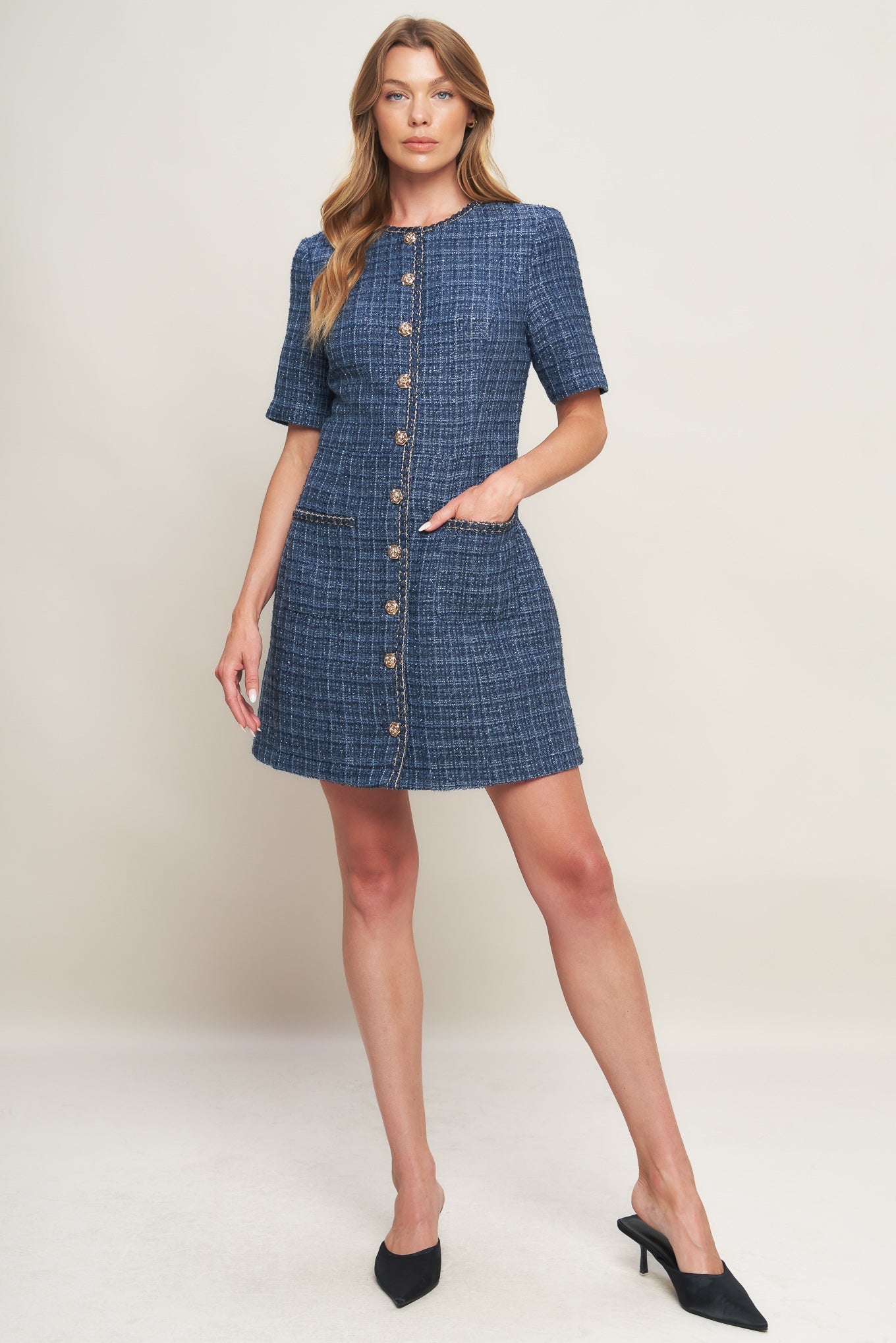 MODERN ICONIC TWEED MINI DRESS Flying Tomato