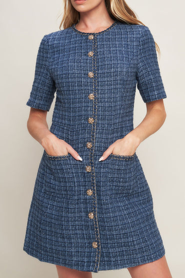 MODERN ICONIC TWEED MINI DRESS