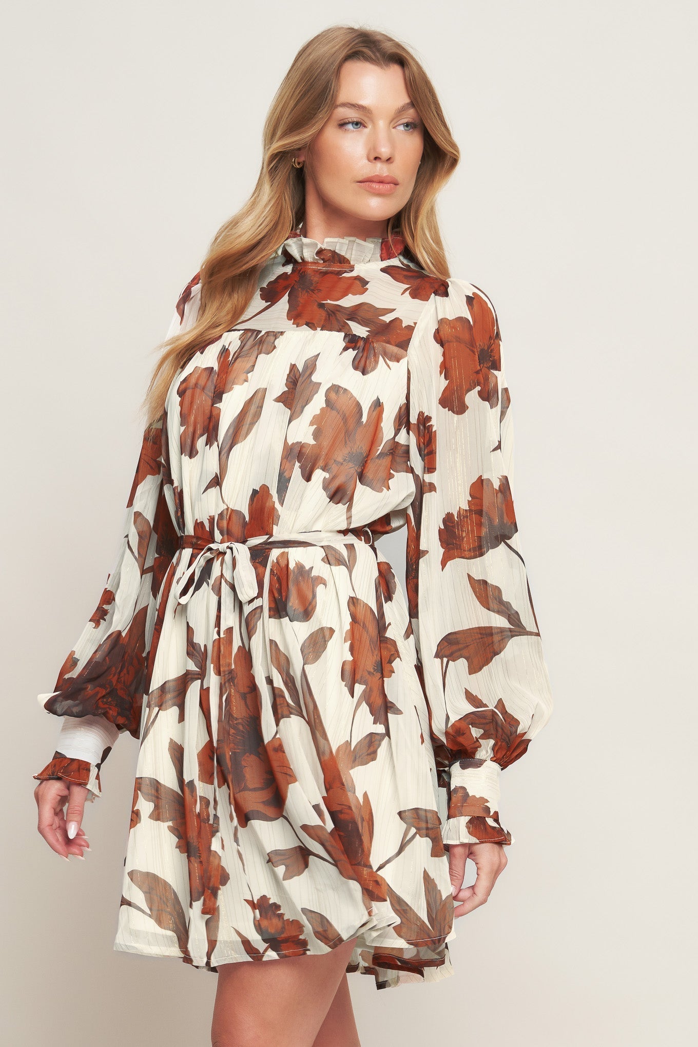 EARTHLY BLOOM WOVEN MINI DRESS Flying Tomato